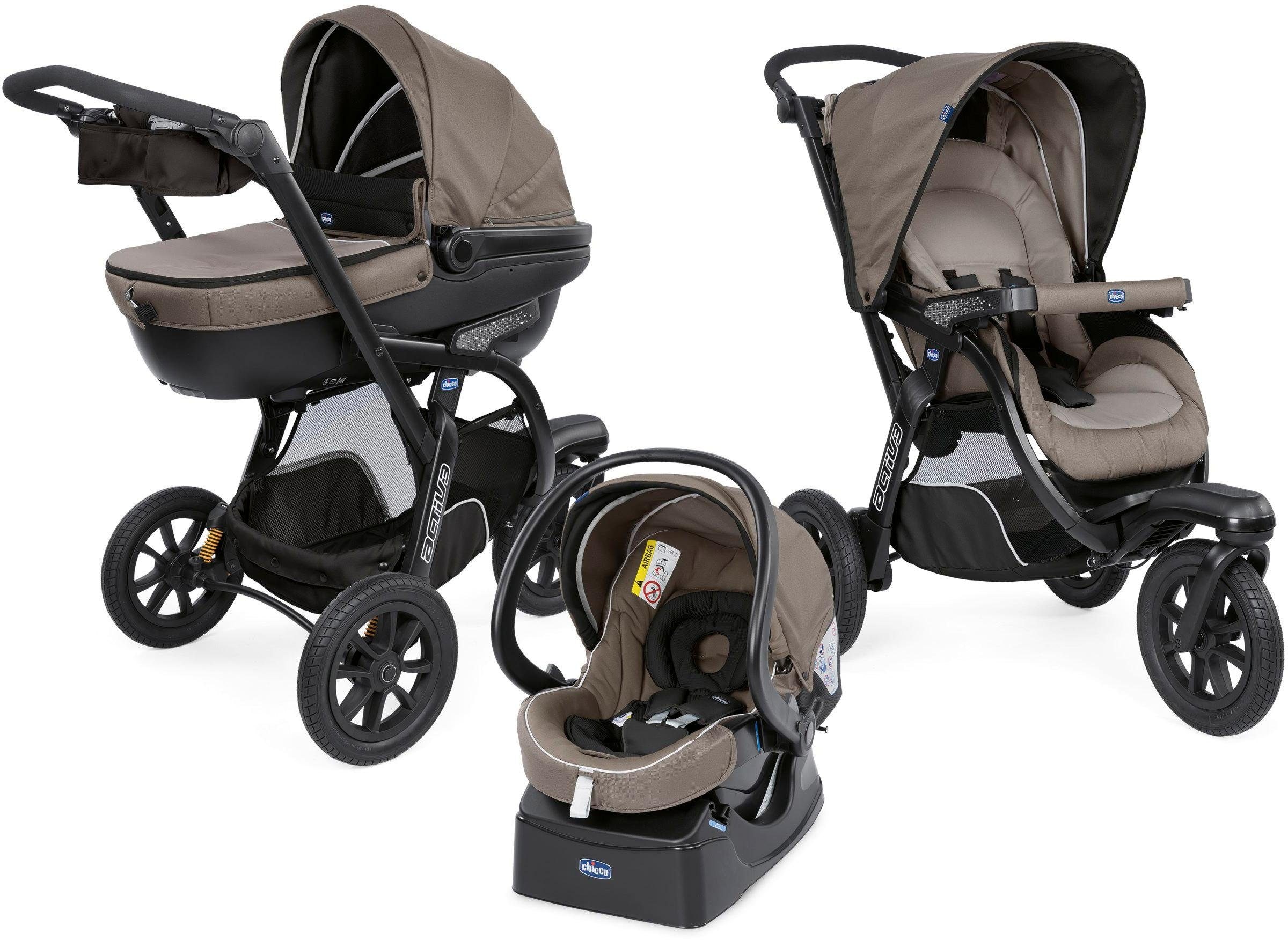 Chicco Kombi-Kinderwagen »Trio-System Activ3 Top, Dark Beige«, 15 kg