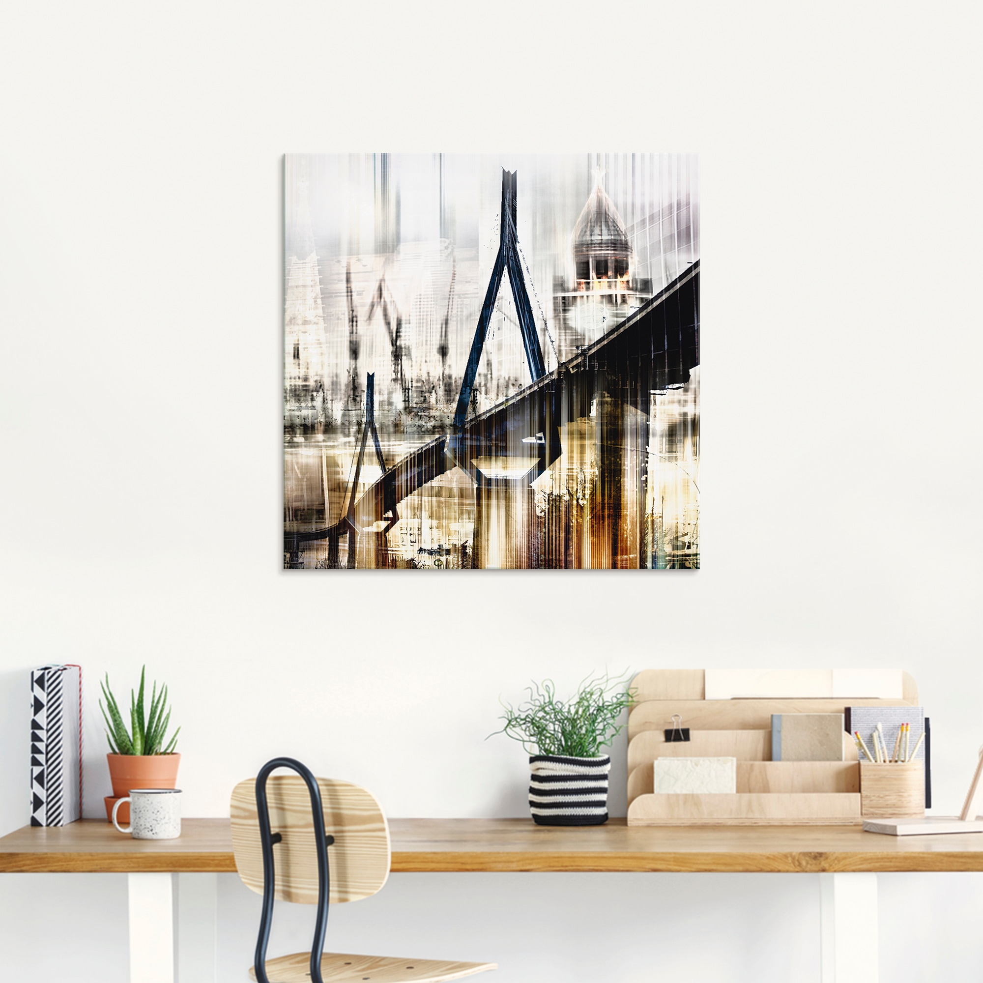 Artland Glasbild »Hamburg Skyline Collage III«, Deutschland, (1 St.), in verschiedenen Größen