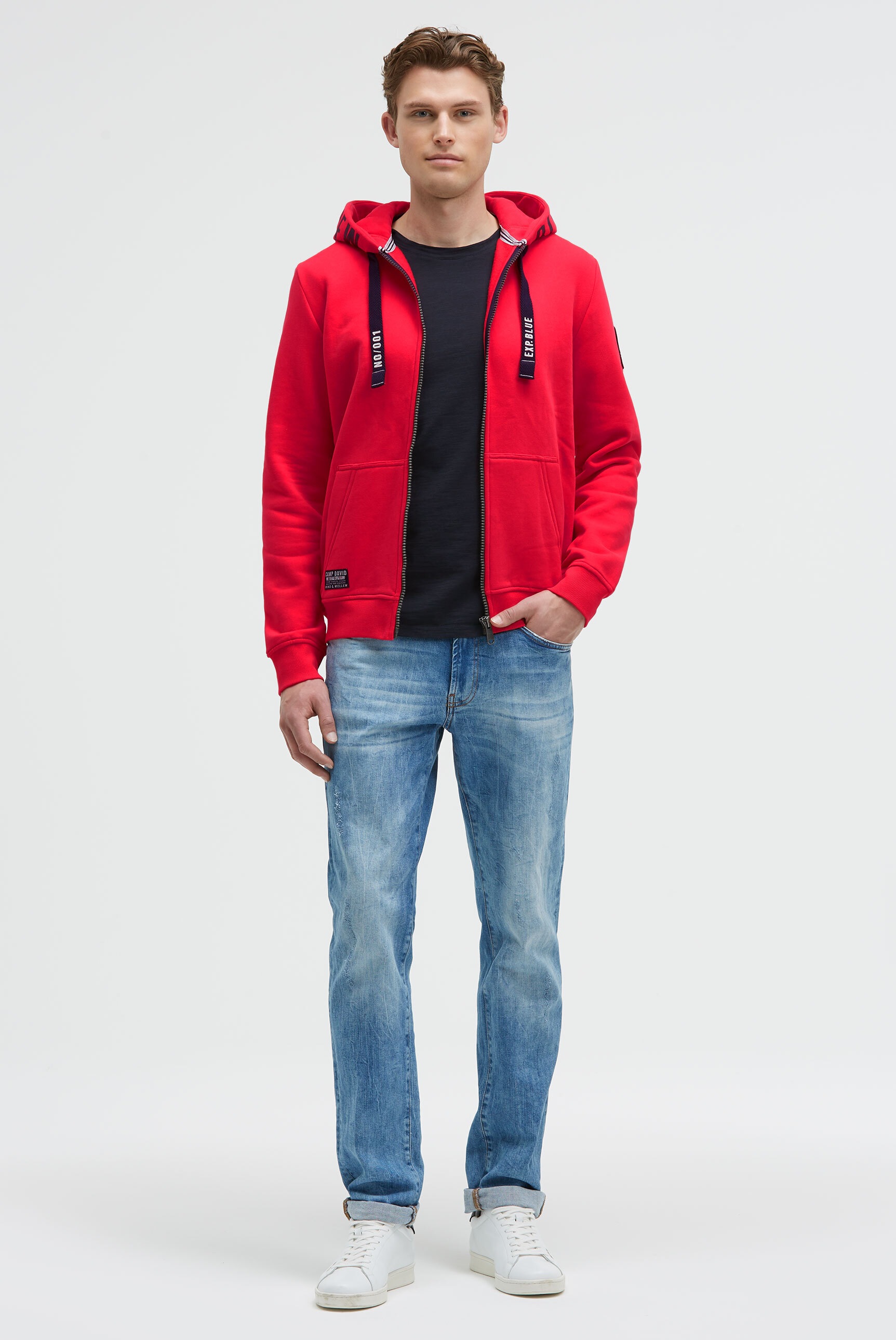 Thumbnail - CAMP DAVID Kapuzensweatjacke mit Baumwolle