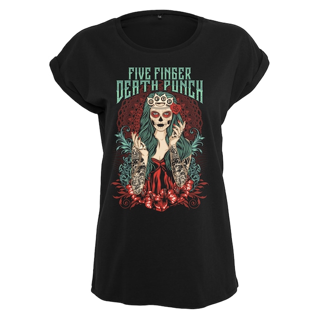 Merchcode Kurzarmshirt »Damen Ladies Five Finger Deathpunch Lady Muerta Tee«,  (1 tlg.) für kaufen | BAUR