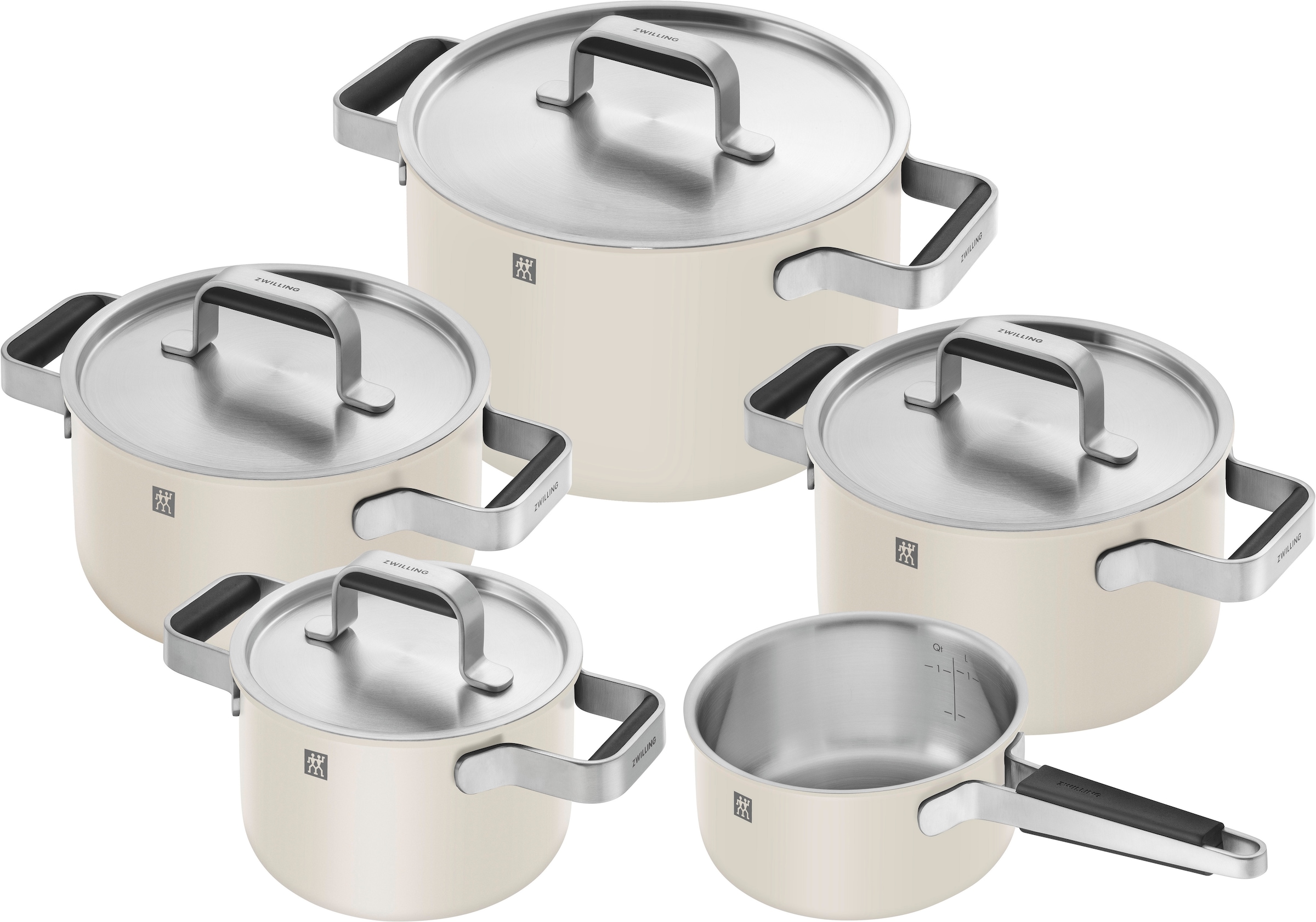 ZWILLING Topf-Set "Pure", weiß, Töpfe, Stay-Cool-Griffe, 3-lagige Bodentechnologie