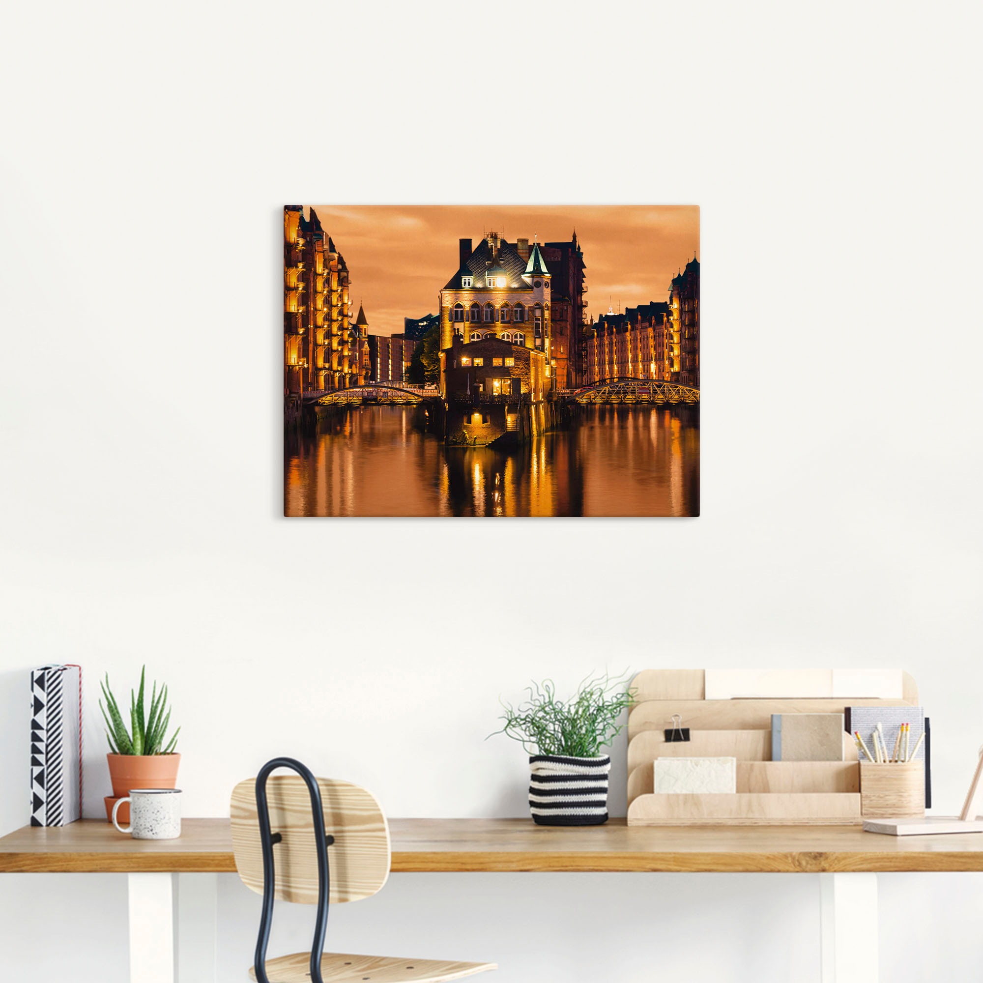 Artland "Speicherstadt in Hamburg" Deutschland 1 Stk. tlg. als Alubild, Lei günstig online kaufen