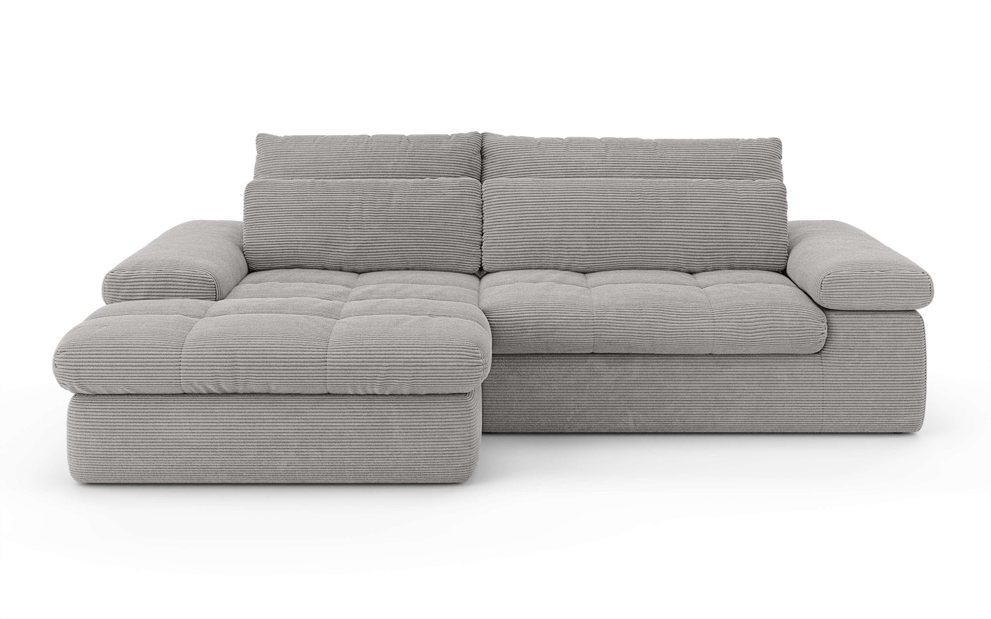 Home affaire Ecksofa »ALVERIE mit Recamiere, moderne Steppung, Maße: B/T/H 274/203/106 cm«, L-Form mit Wellenunterfederung, mit 4 Rückenkissen, pflegeleicht Stoff