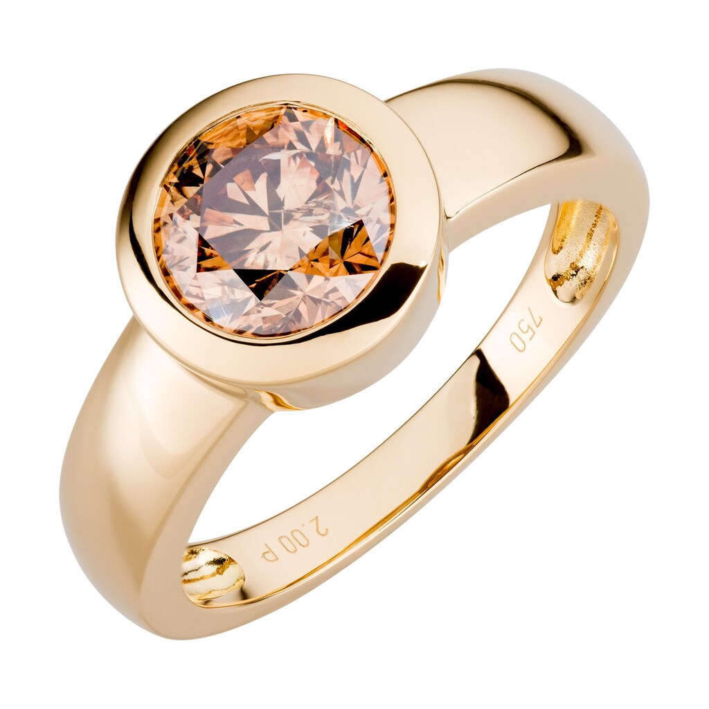 Orolino Fingerring »750/- Gelbgold 1 Brill. braun 2,0 ct.«