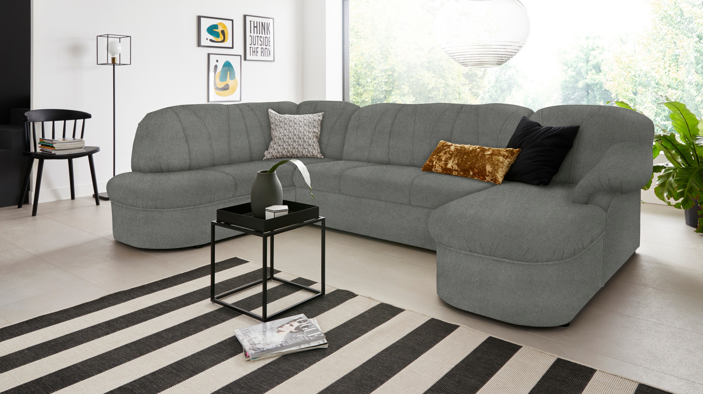 DOMO collection Wohnlandschaft "Pegnitz, zeitlos&modern, elegante Rückenste günstig online kaufen