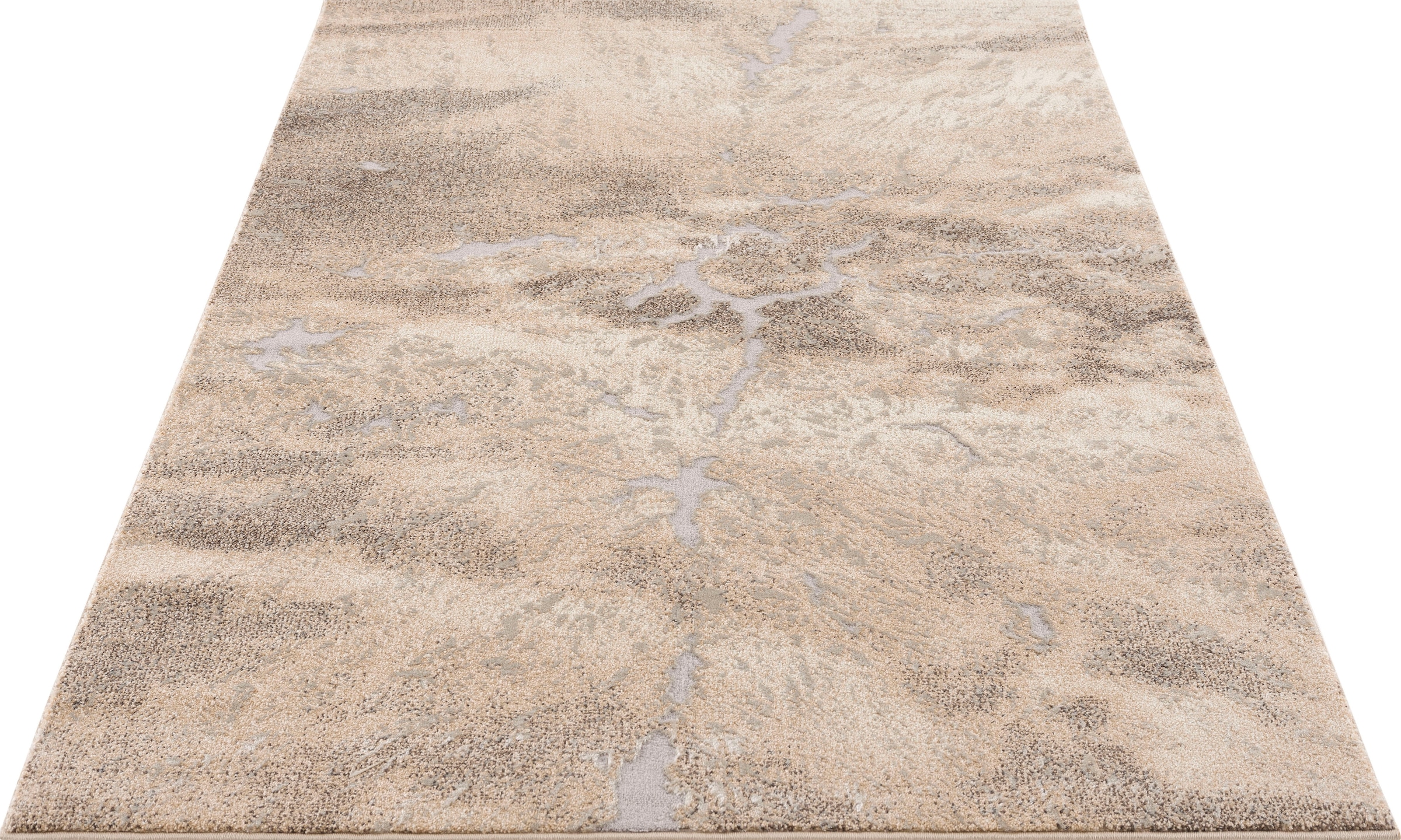 my home Teppich »Marmor«, rechteckig, Teppich in moderner Marmor Optik,  Hoch Tief Effekt, flach, einfarbig auf Rechnung | BAUR