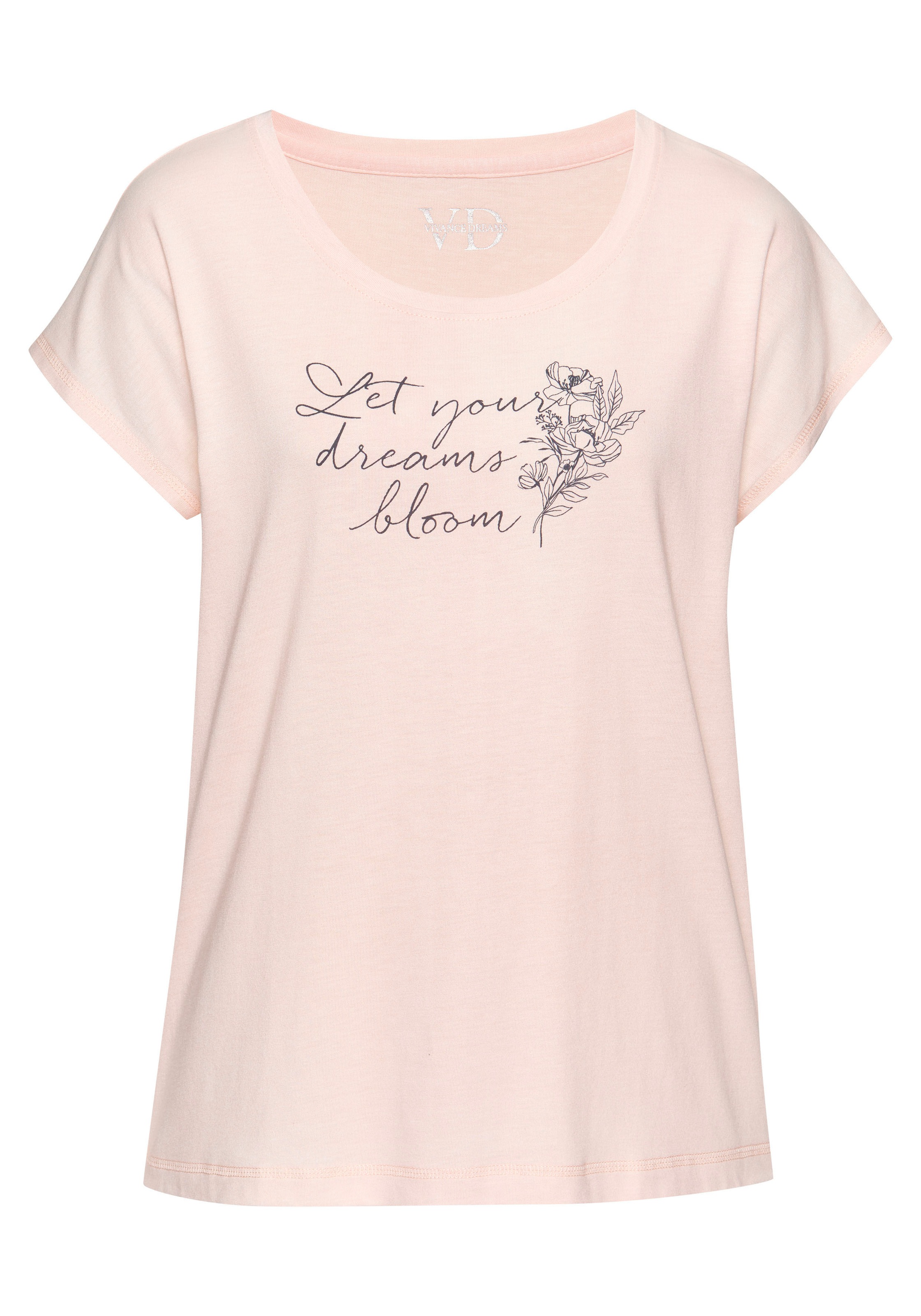 Vivance Dreams Pyjamaoberteil, mit Frontdruck
