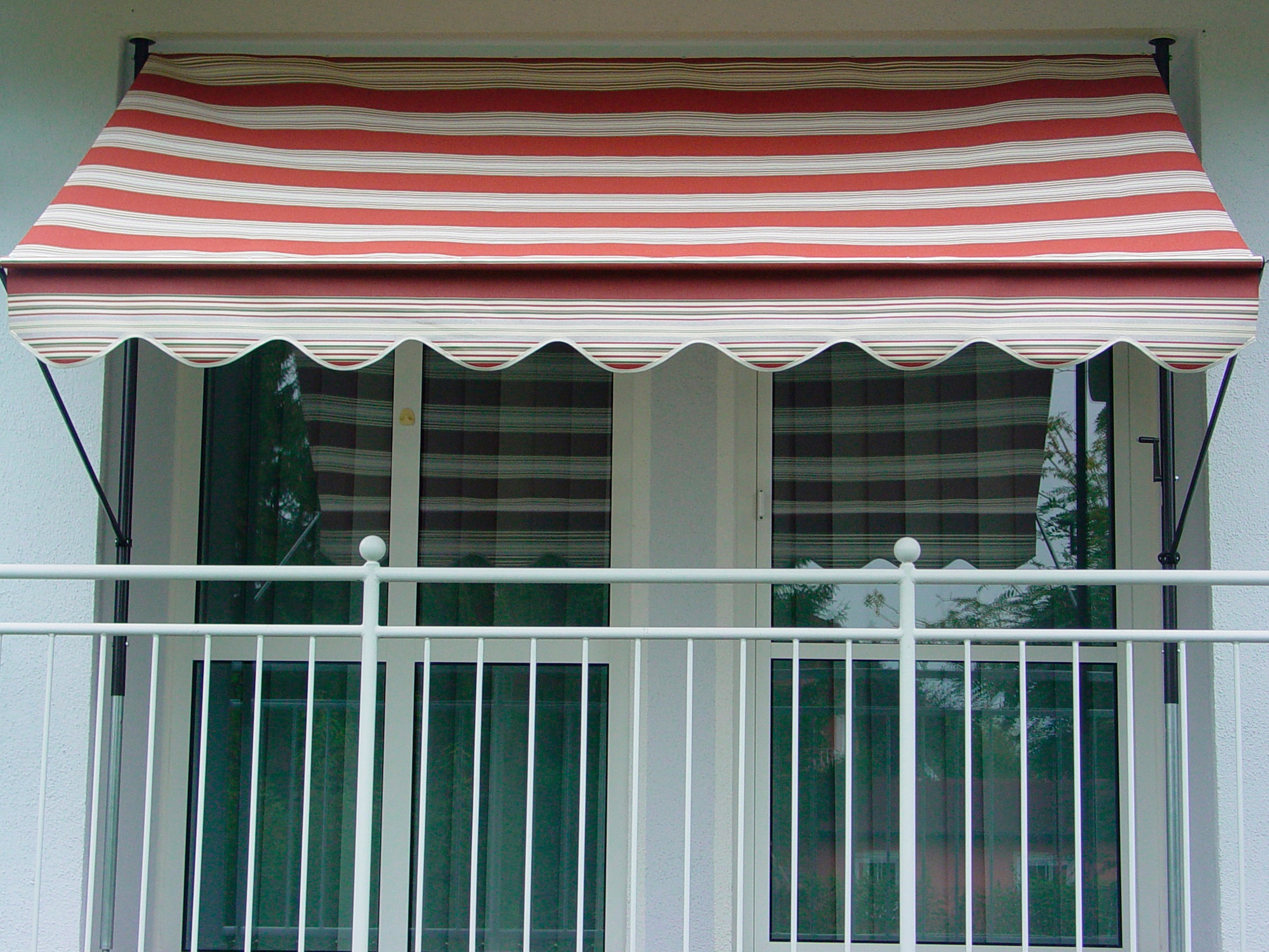 Angerer Freizeitmöbel Klemmmarkise, rot/beige, Ausfall: 150 cm, versch. Breiten