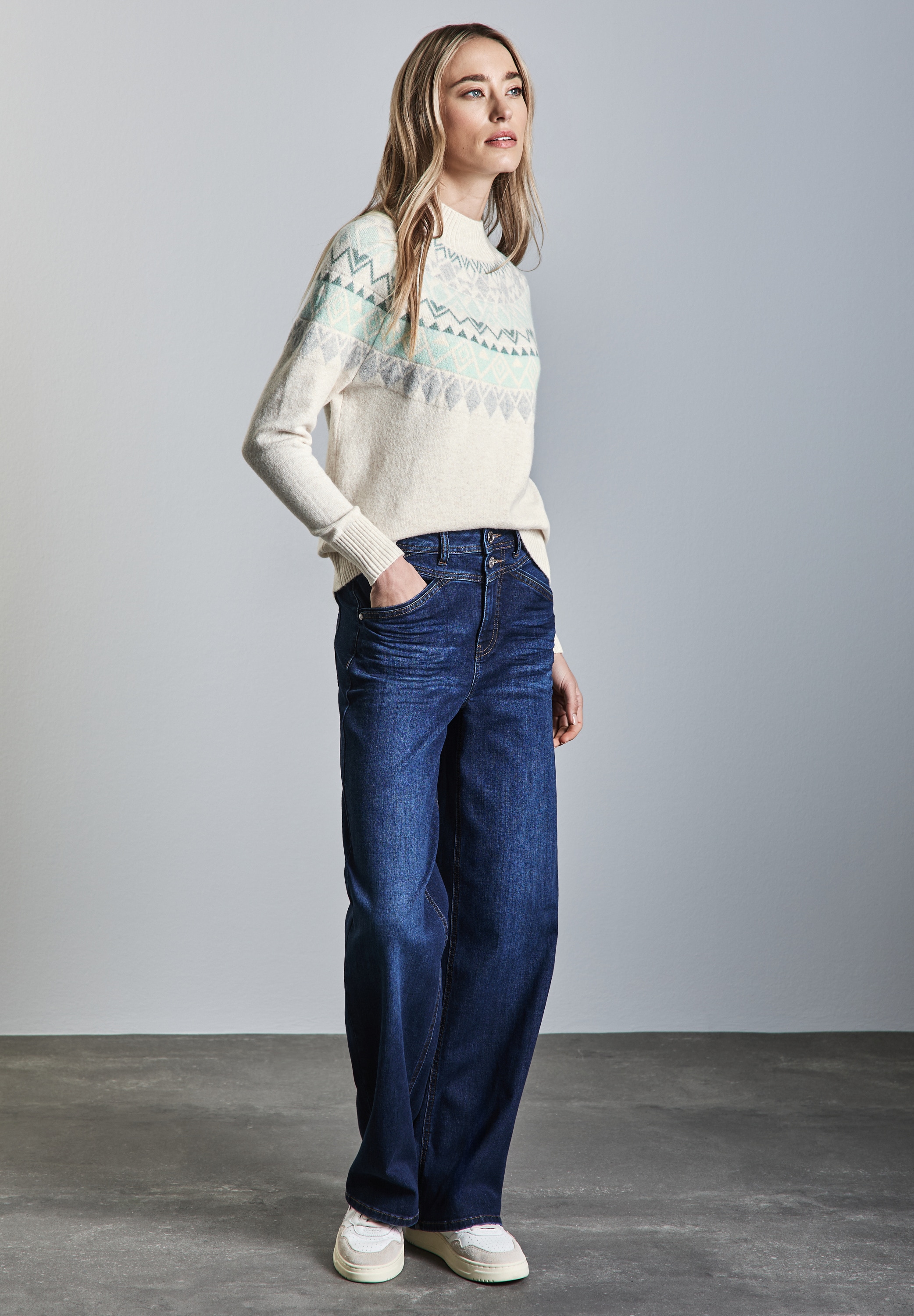 STREET ONE Strickpullover, mit Stehkragen