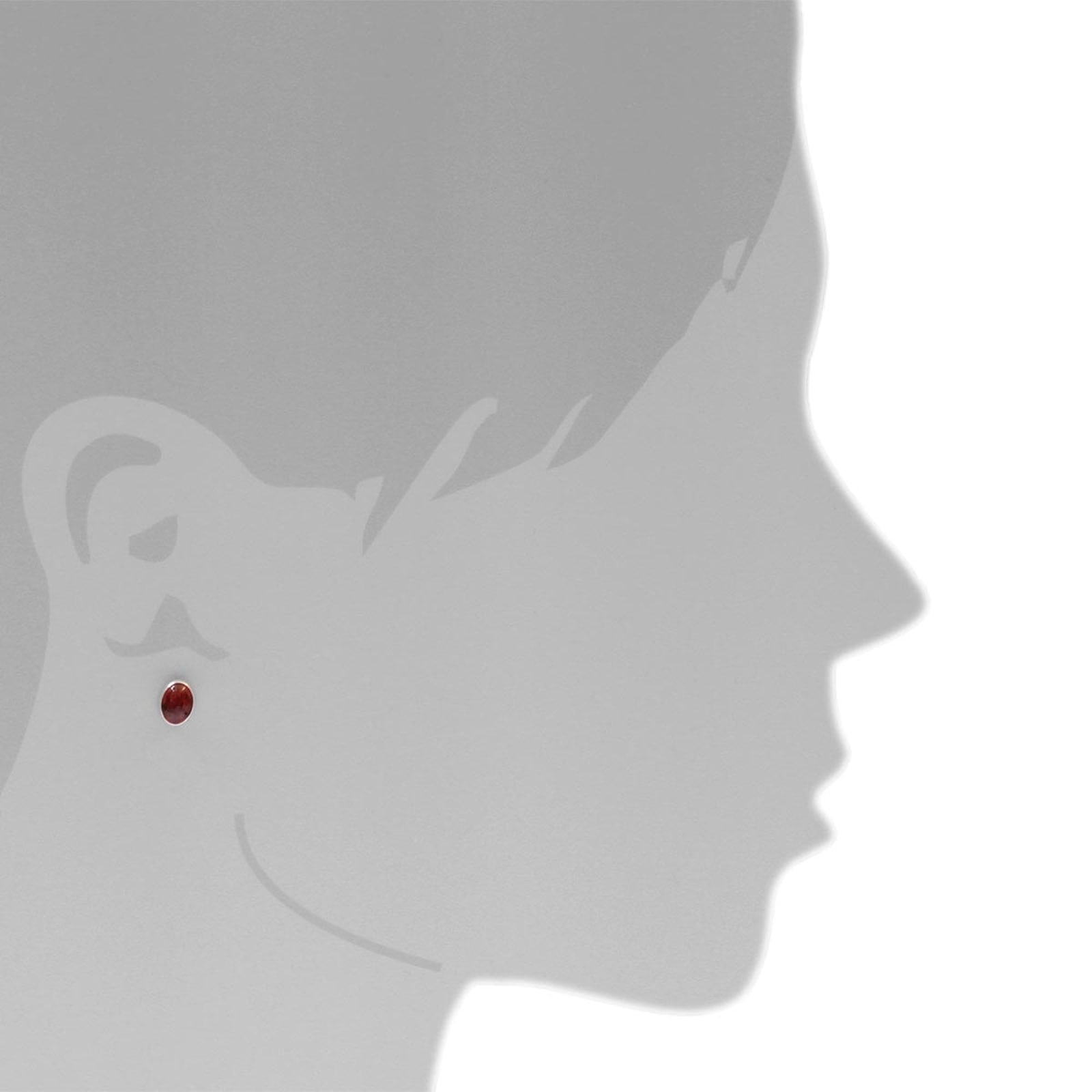 OSTSEE-SCHMUCK Paar Ohrstecker »- Classic 8 x 6 mm - Silber 925/000 - Bernstein«