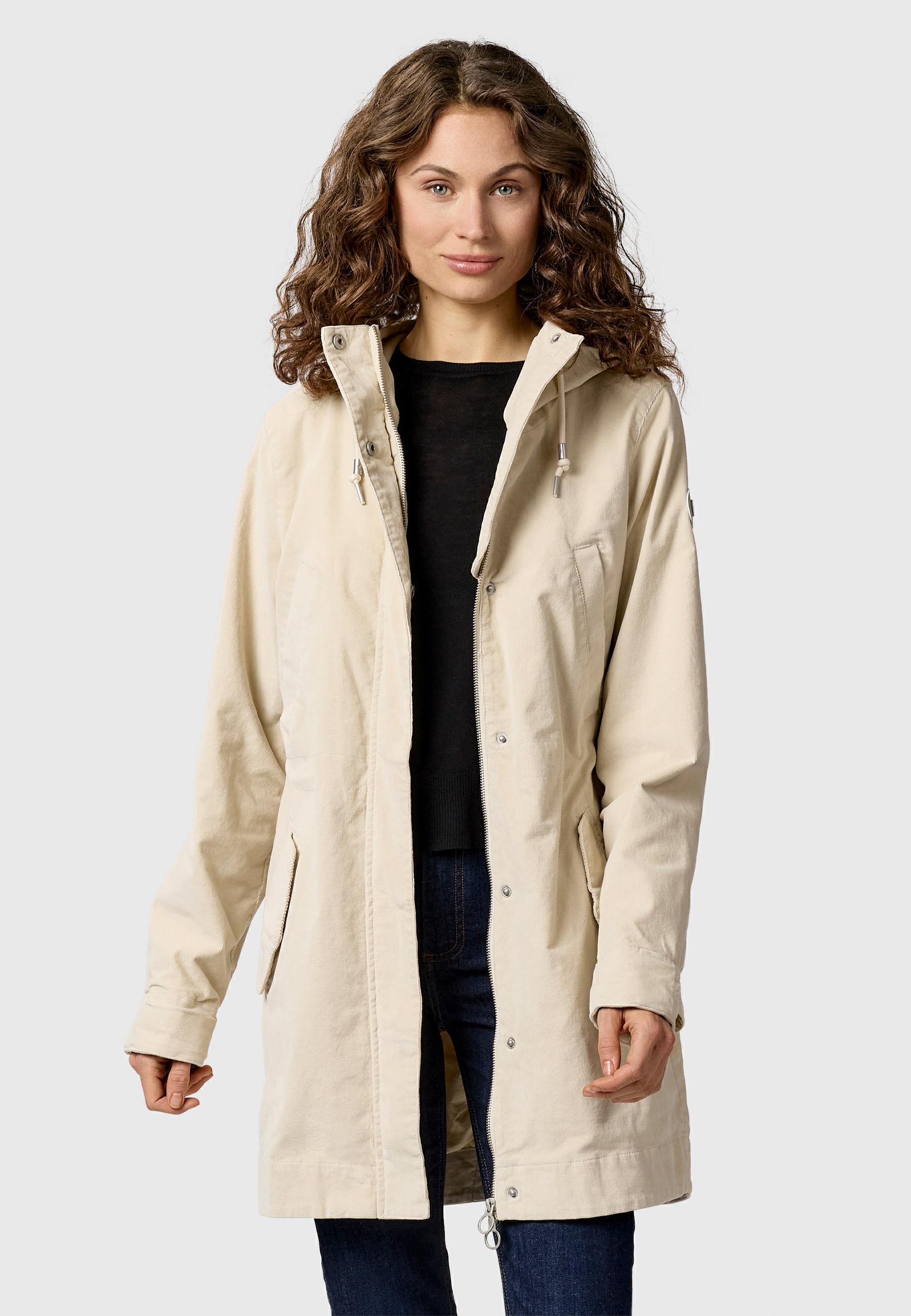 Ragwear Kurzmantel »Cannas Cordy YOUMODO« Übergangsmantel in Kord-Optik mit Kapuze