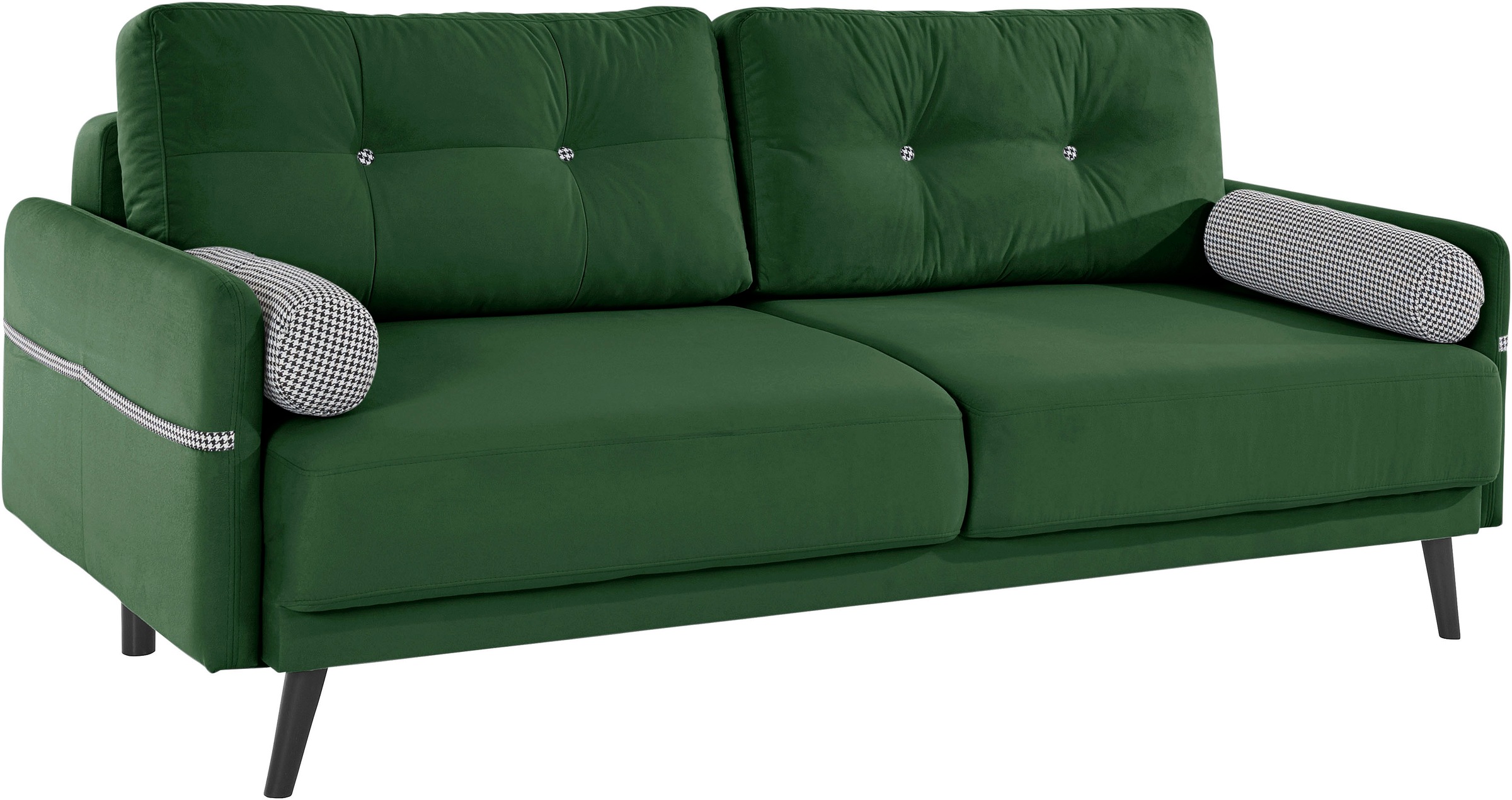 INOSIGN Schlafsofa »Emily«, incl. Bettfunktion und Bettkasten, Seitentache im Armteil, Federkern