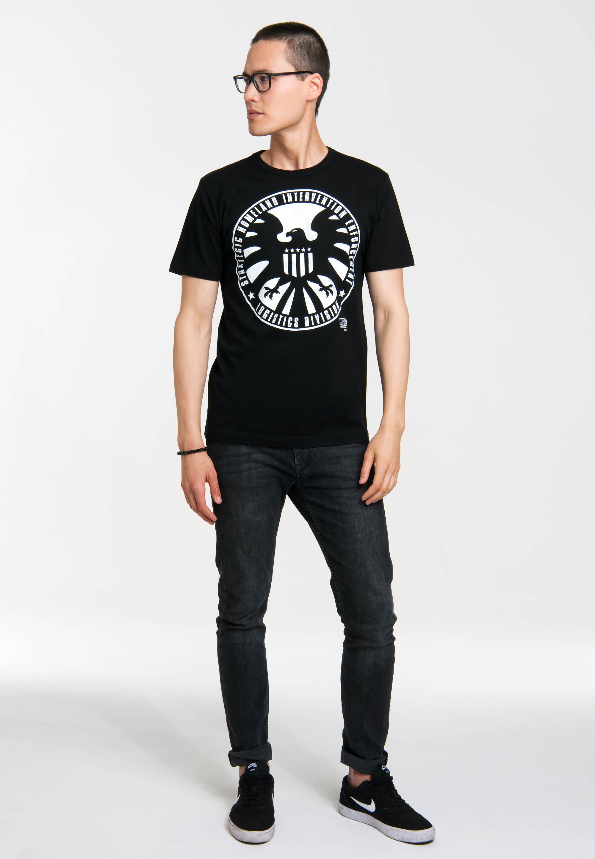 LOGOSHIRT T-Shirt »S.H.I.E.L.D. - Logo - Marvel Comics«, mit Shield-Retro-Print