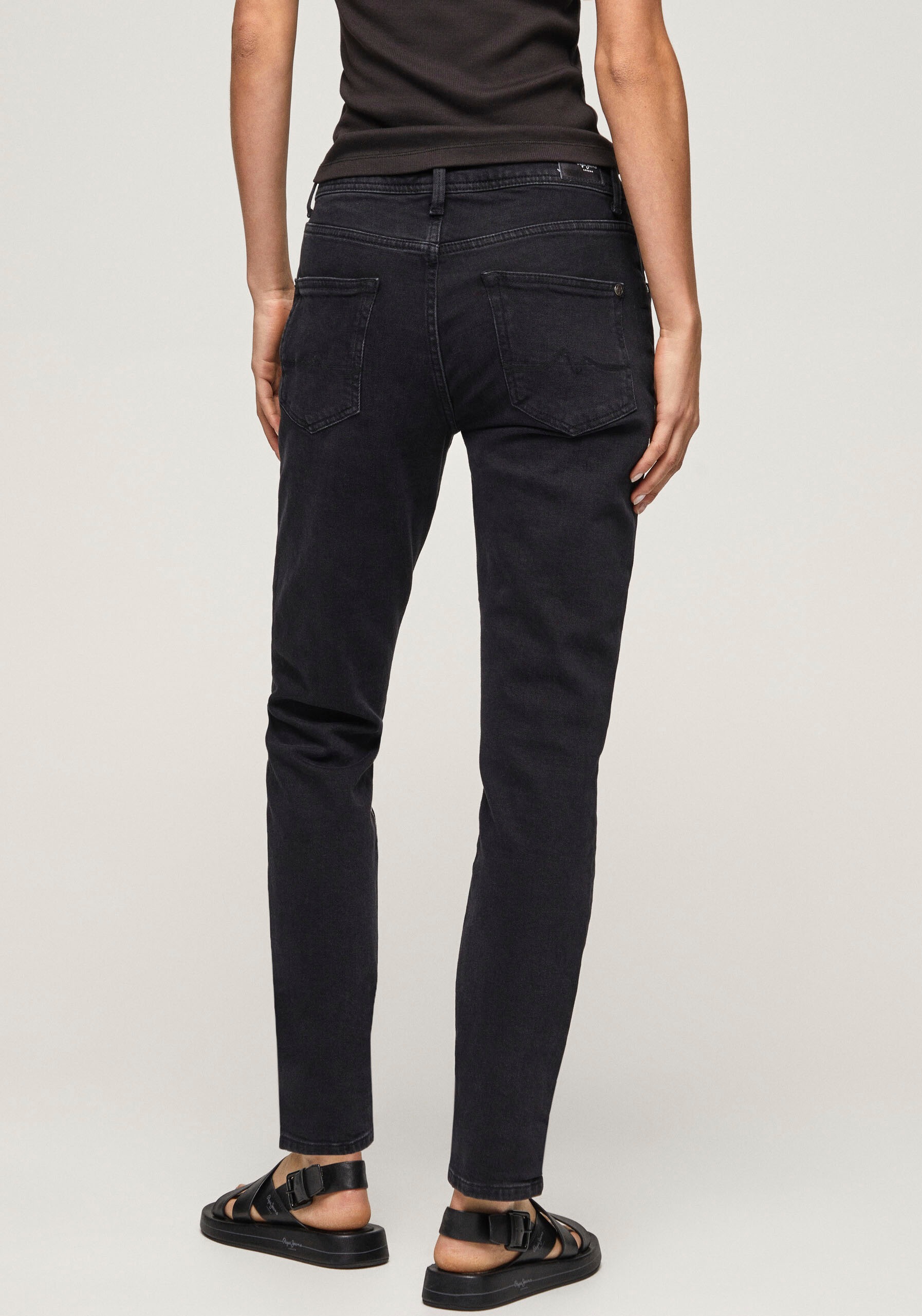 Pepe Jeans Damen Jeans VIOLET - Relaxed Fit Tapered Leg - Schwarz - Black S günstig online kaufen