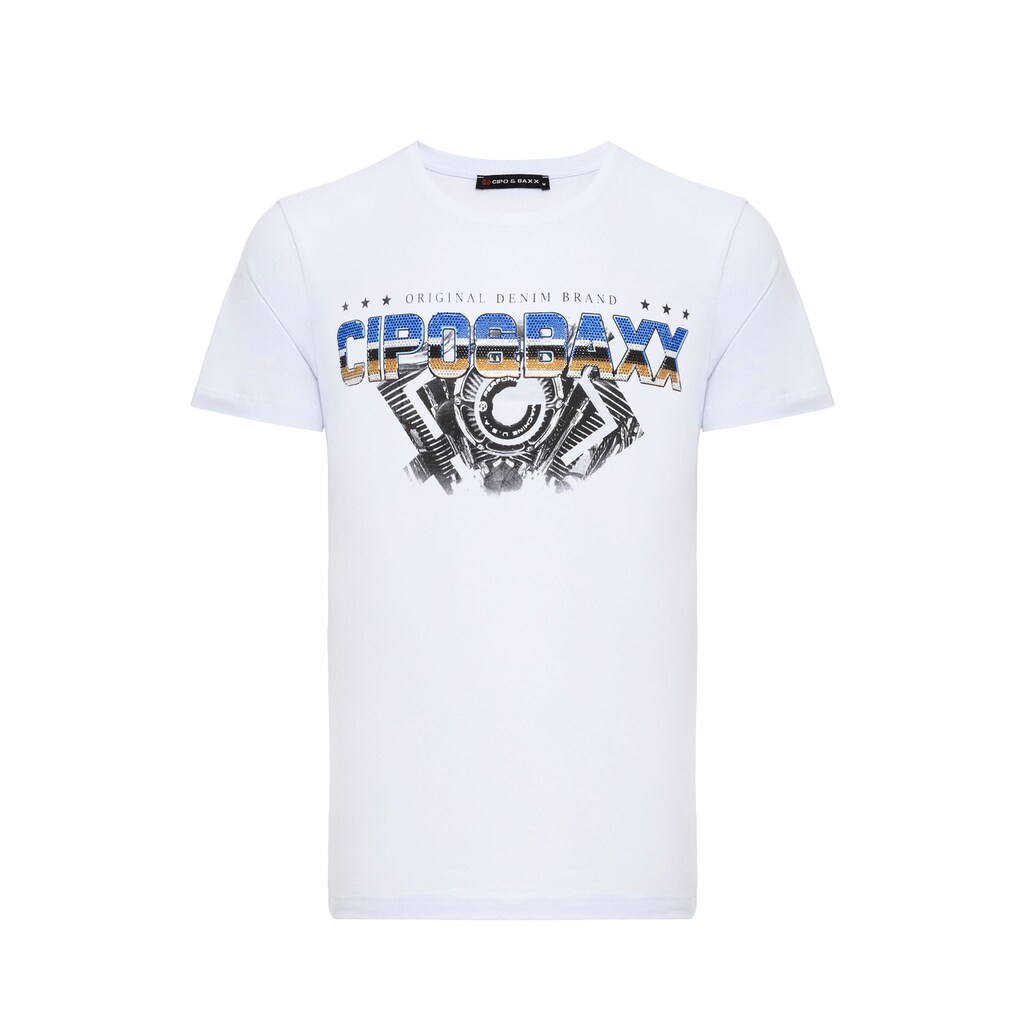 Cipo &amp; Baxx T-Shirt mit trendigem Marken-Schriftzug
