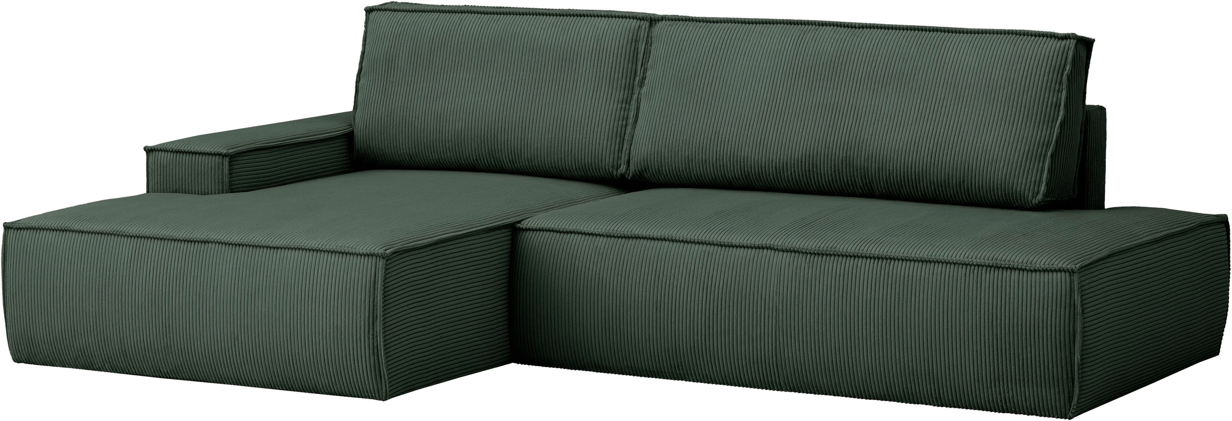Home affaire Ecksofa »SHERWOOD, Schlafsofa in L-Form offen (275cm), Cord, Leinenoptik«, Schlaffunktion und Bettkasten, Kedernaht, hoher Sitz- & Liegekomfort