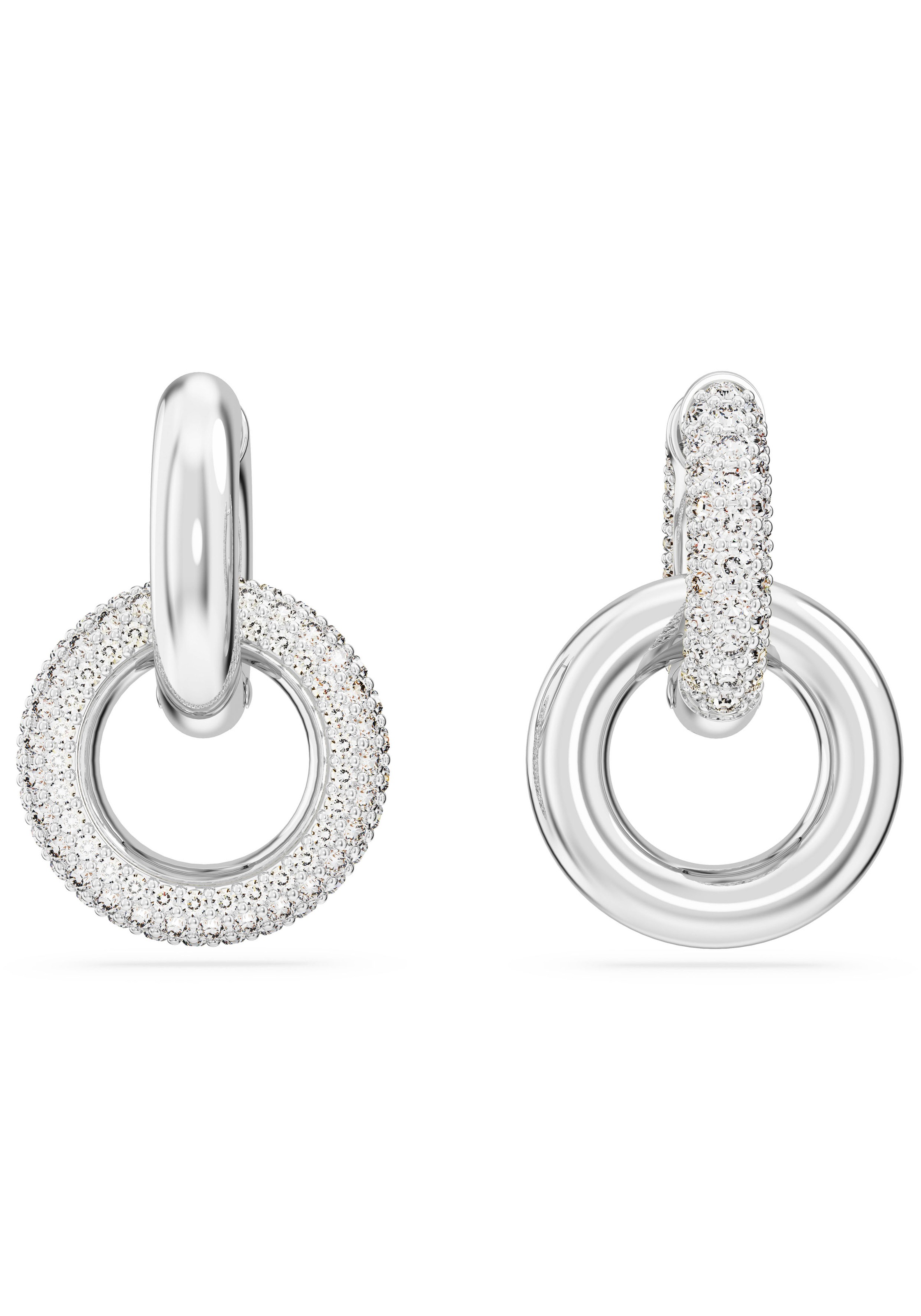 Swarovski Paar Creolen »DEXTERA INTERLINKED, 5668818, 5671807«, mit Swarovski® Kristall - Einhänger abnehmbar