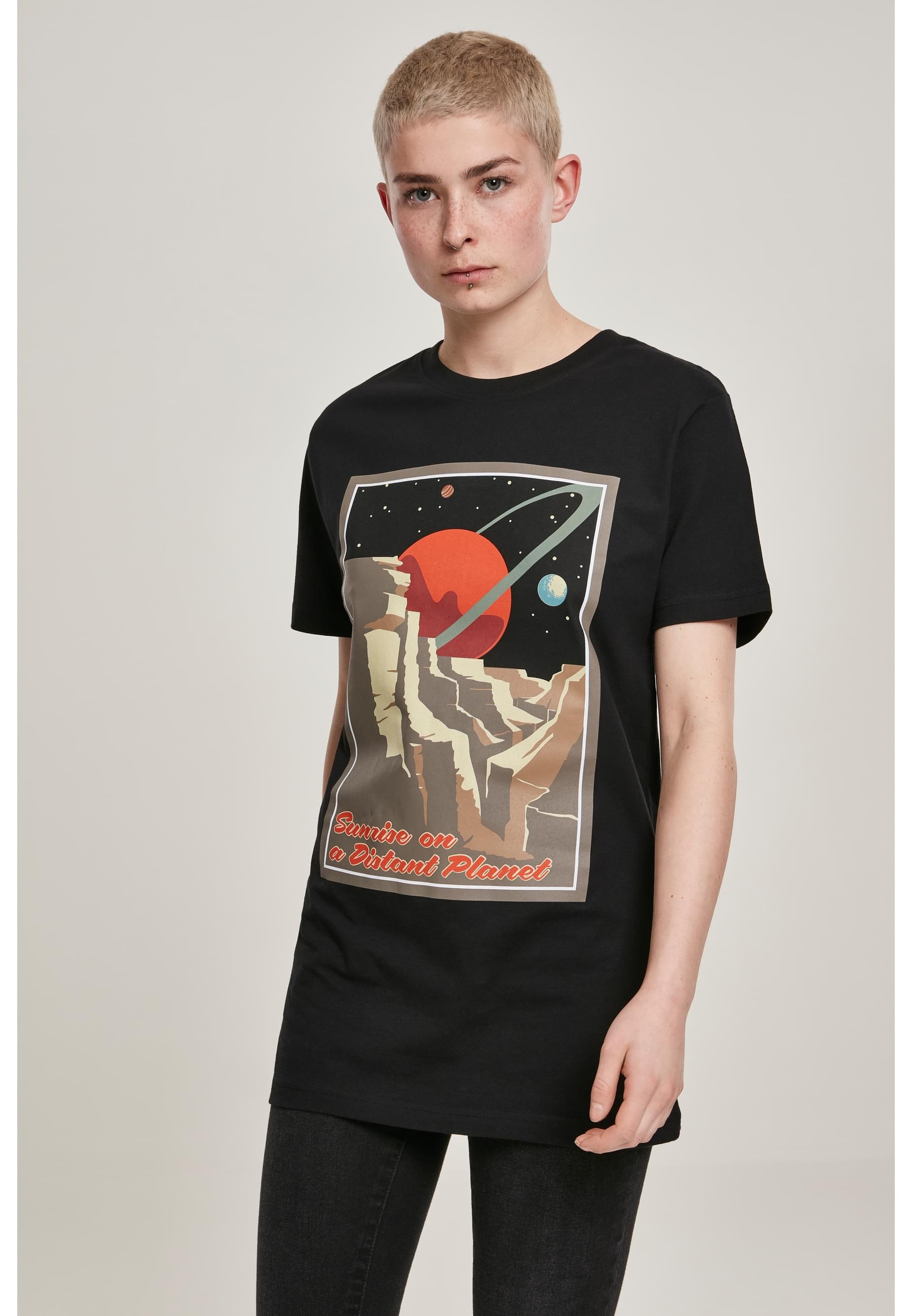 MisterTee Kurzarmshirt »MisterTee Damen Ladies Distant Planet Tee«, (1 tlg.)