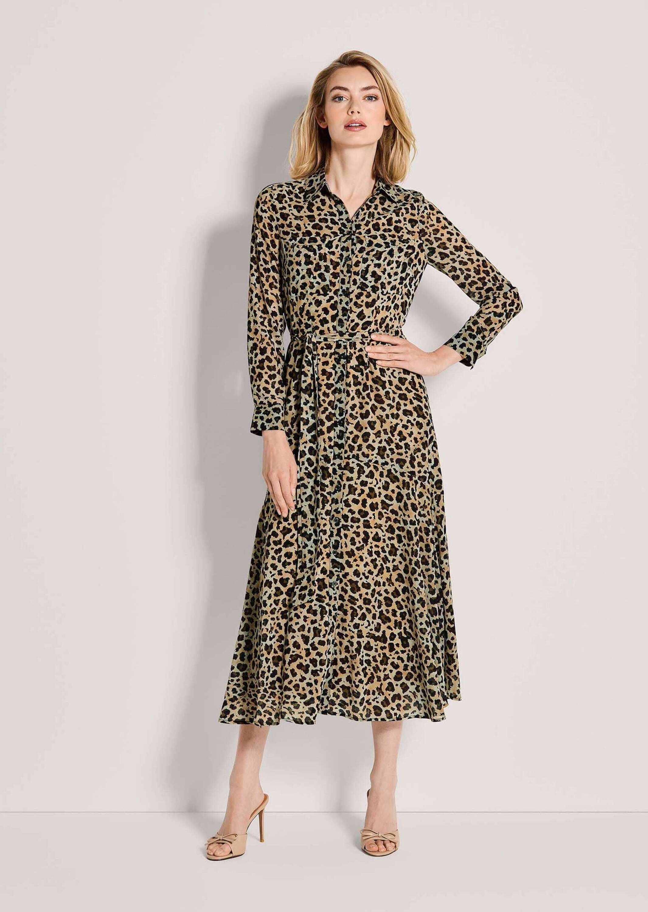 MADELEINE Midikleid "Hemdblusenkleid Druckkleid mit Leo-Muster" günstig online kaufen