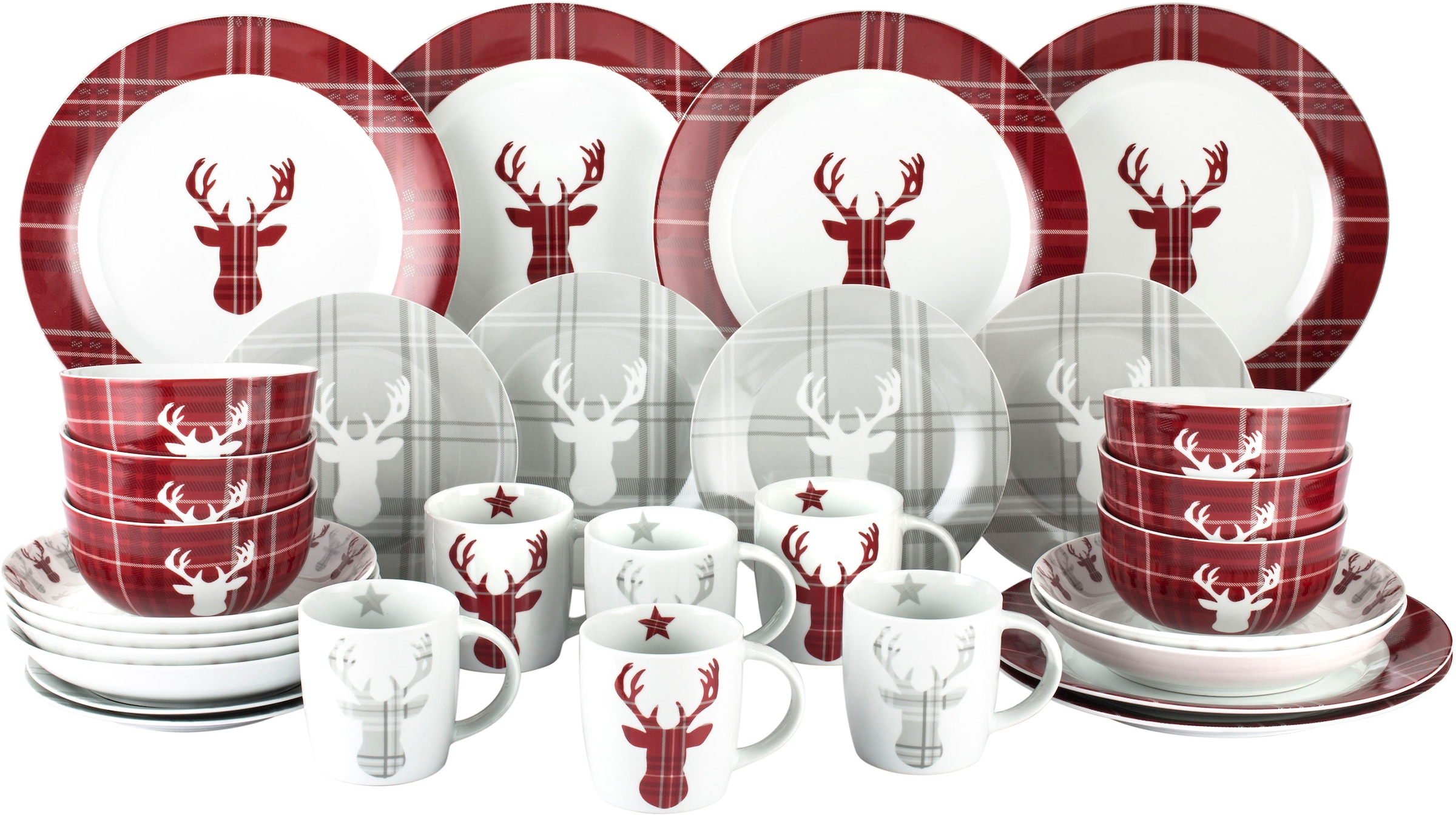 Retsch Arzberg Kombiservice "Geschirr-Set, Service HIGHLAND STAG, Winter, A günstig online kaufen