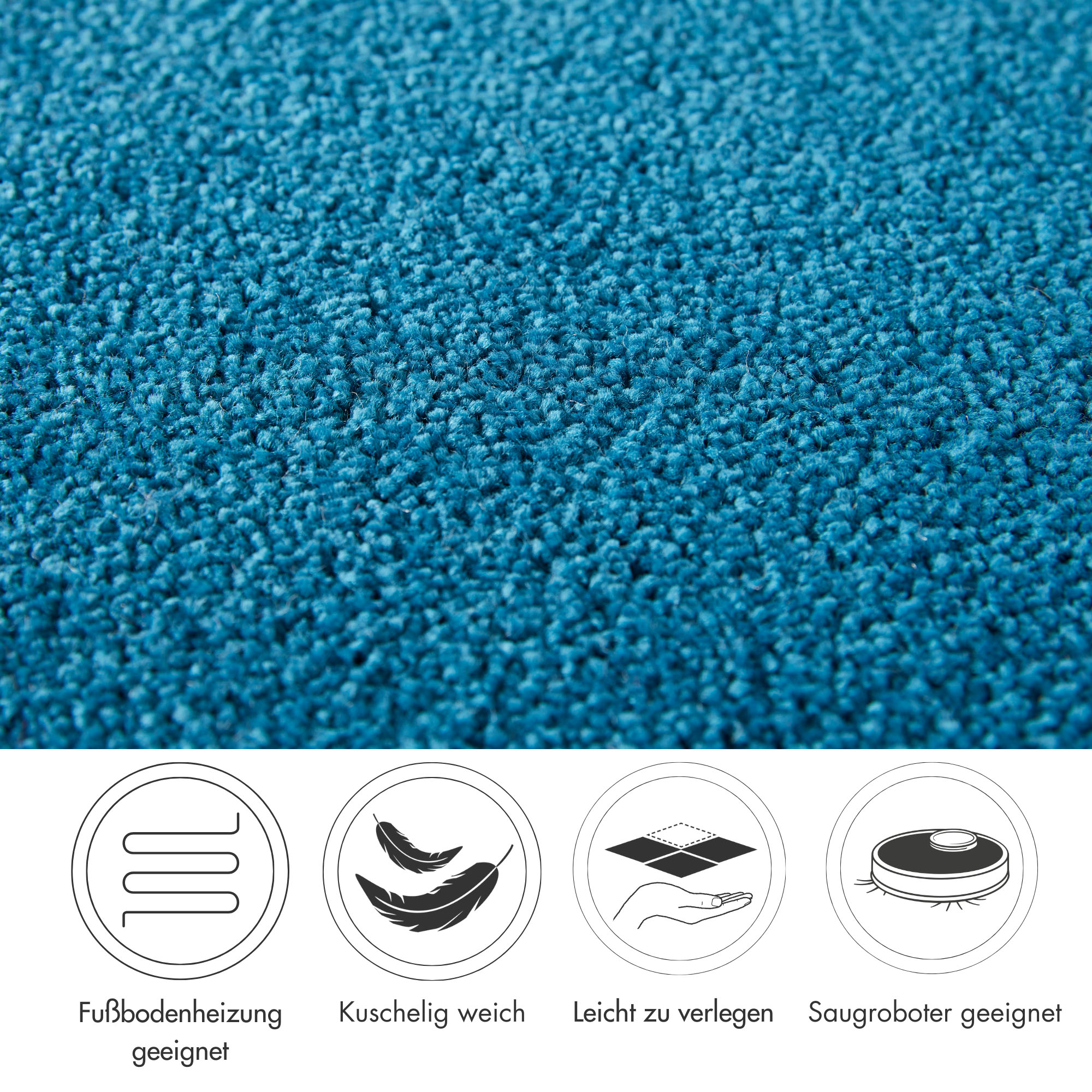 Thumbnail - Andiamo Teppichboden "Sophie, Frisee-Velours, Made in Netherlands", rechteckig, 4,5 mm Höhe, Uni Farben, Breite 400 cm o...