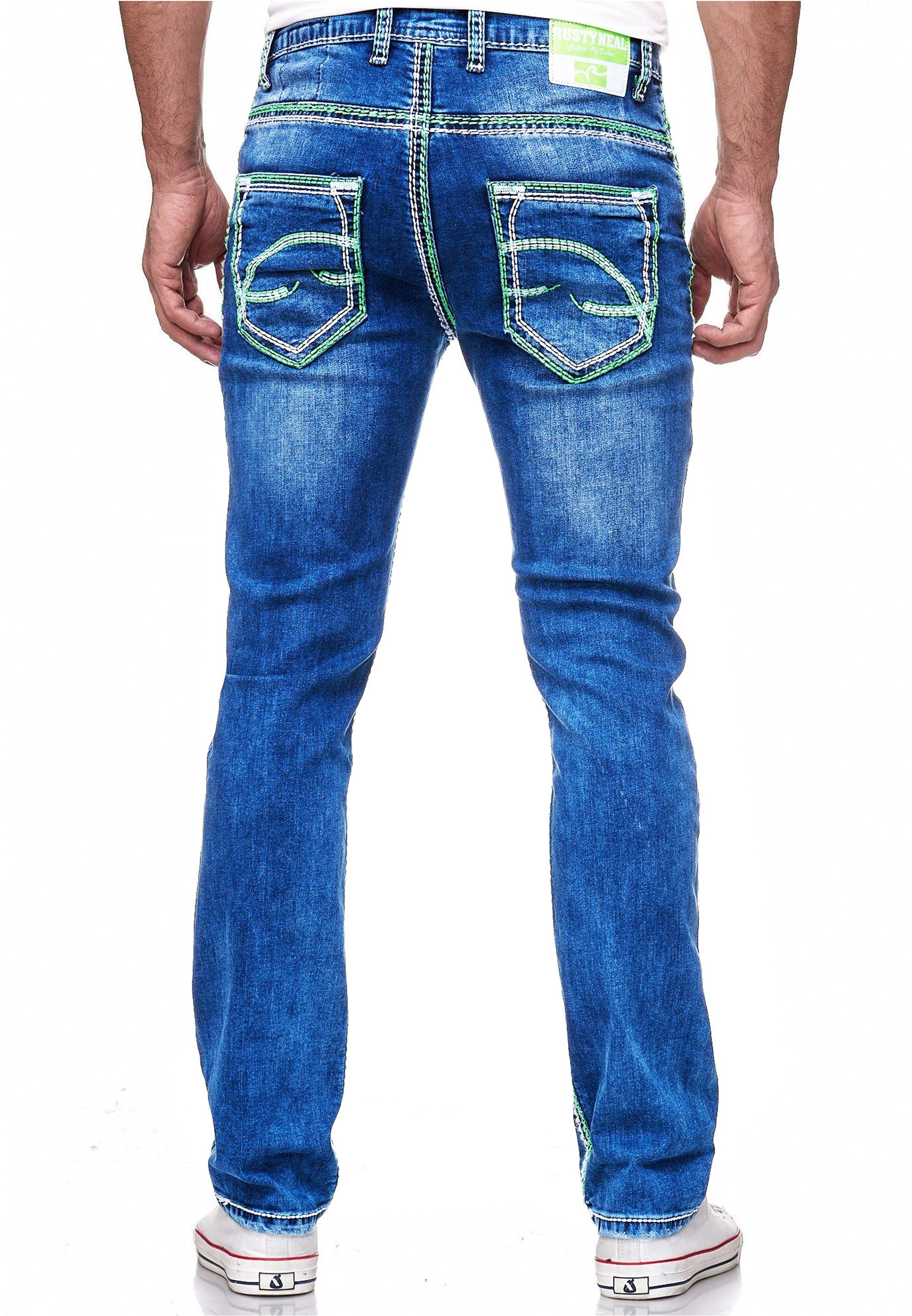 Rusty Neal Straight-Jeans »LEVIN 2«, mit angesagten Ziernähten