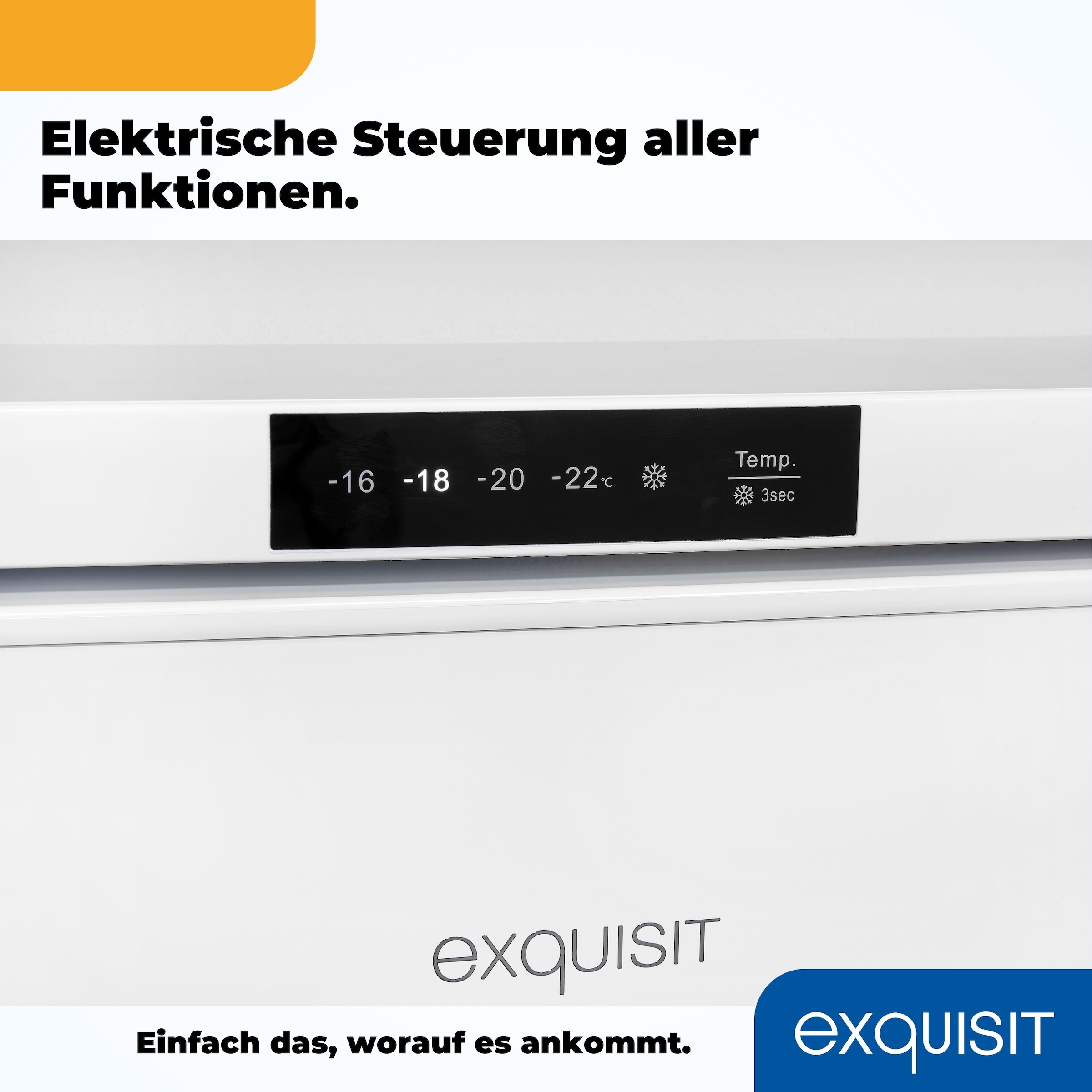 exquisit Gefrierschrank »GS81-HE-010D weiss«, 85,0 cm hoch, 56,0 cm breit, Tiefkühlschrank klein 85 L Volumen, Leiser Betrieb, Schnellgefrieren