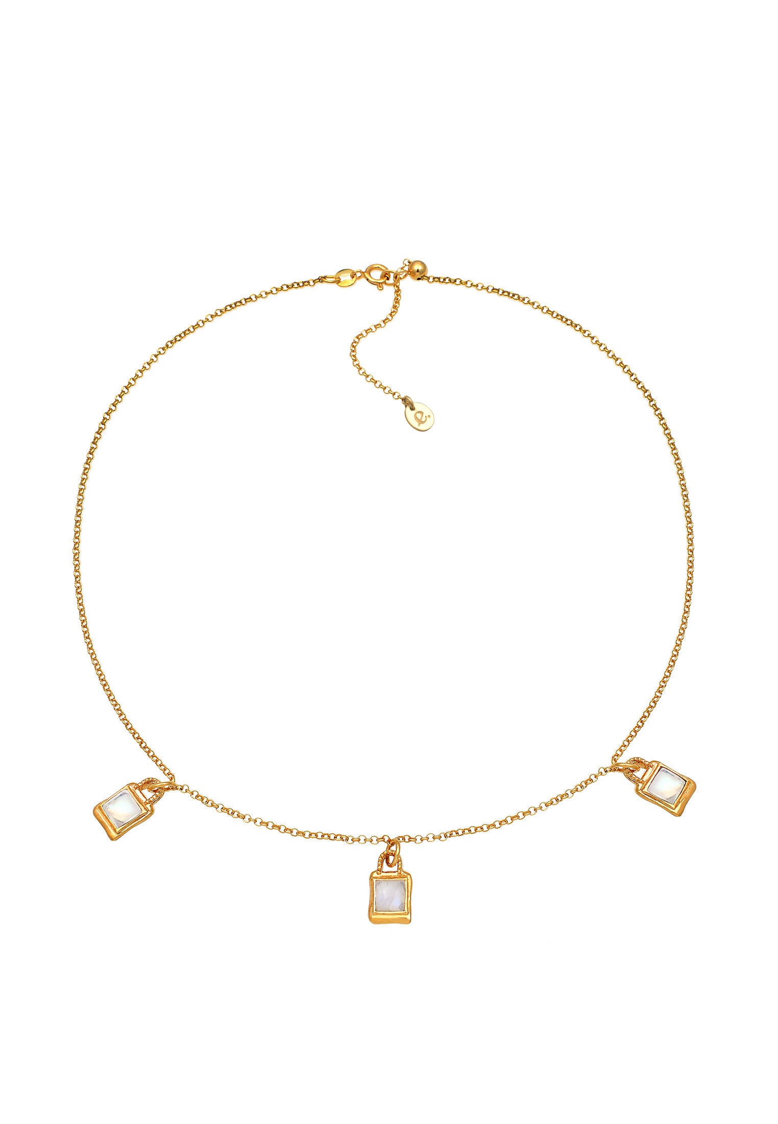 Elli Premium Collier »Choker Mondstein Antik Vintage Look 925 Silber«