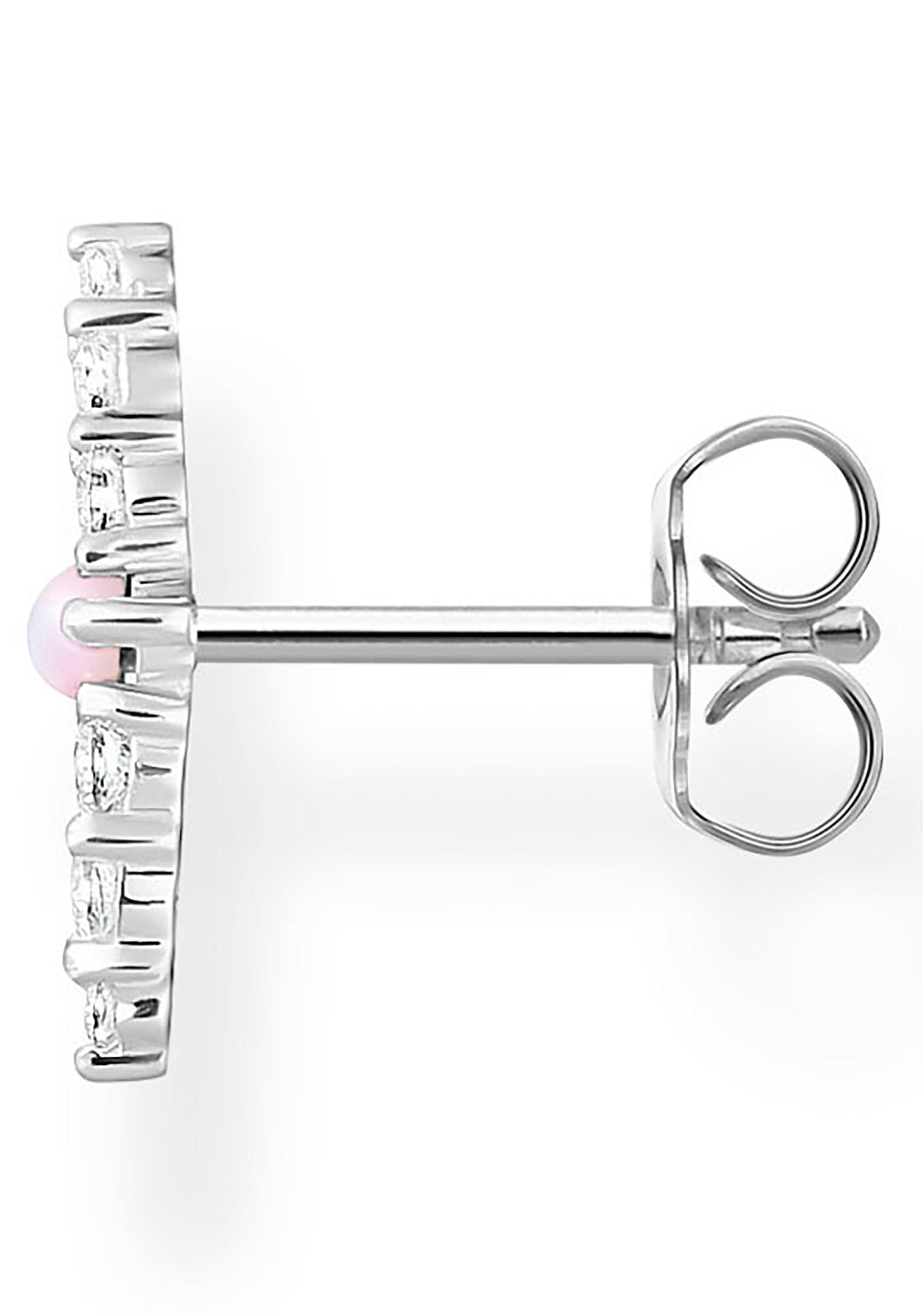 THOMAS SABO Single-Ohrstecker »Opal-Imitation, H2182-166-7« mit Glas-Keramik Stein, Zirkonia (synth.)