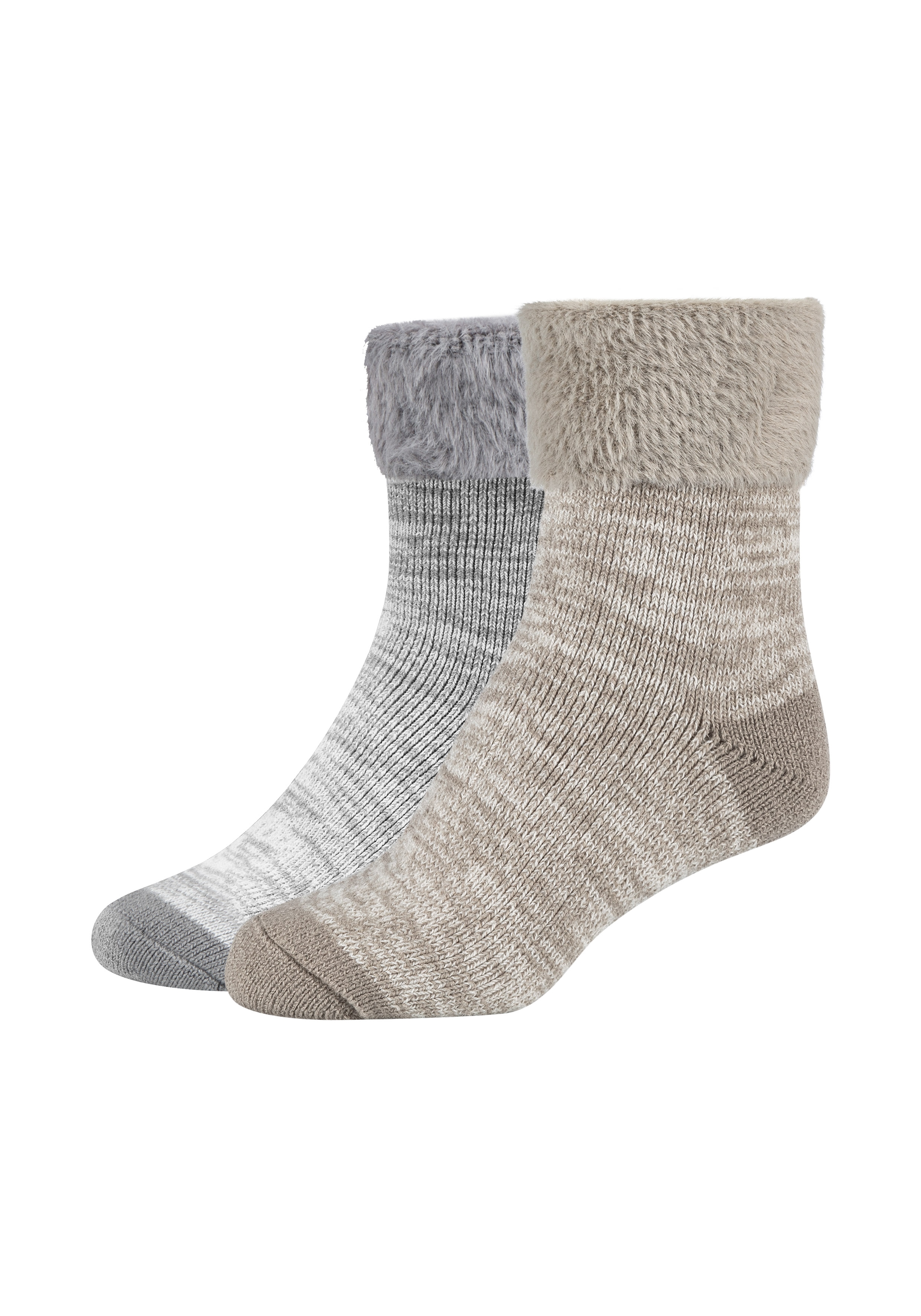 Camano Socken "warm & cozy" 2 Paar, 2 Paar tlg. meliert, kuschelig weich