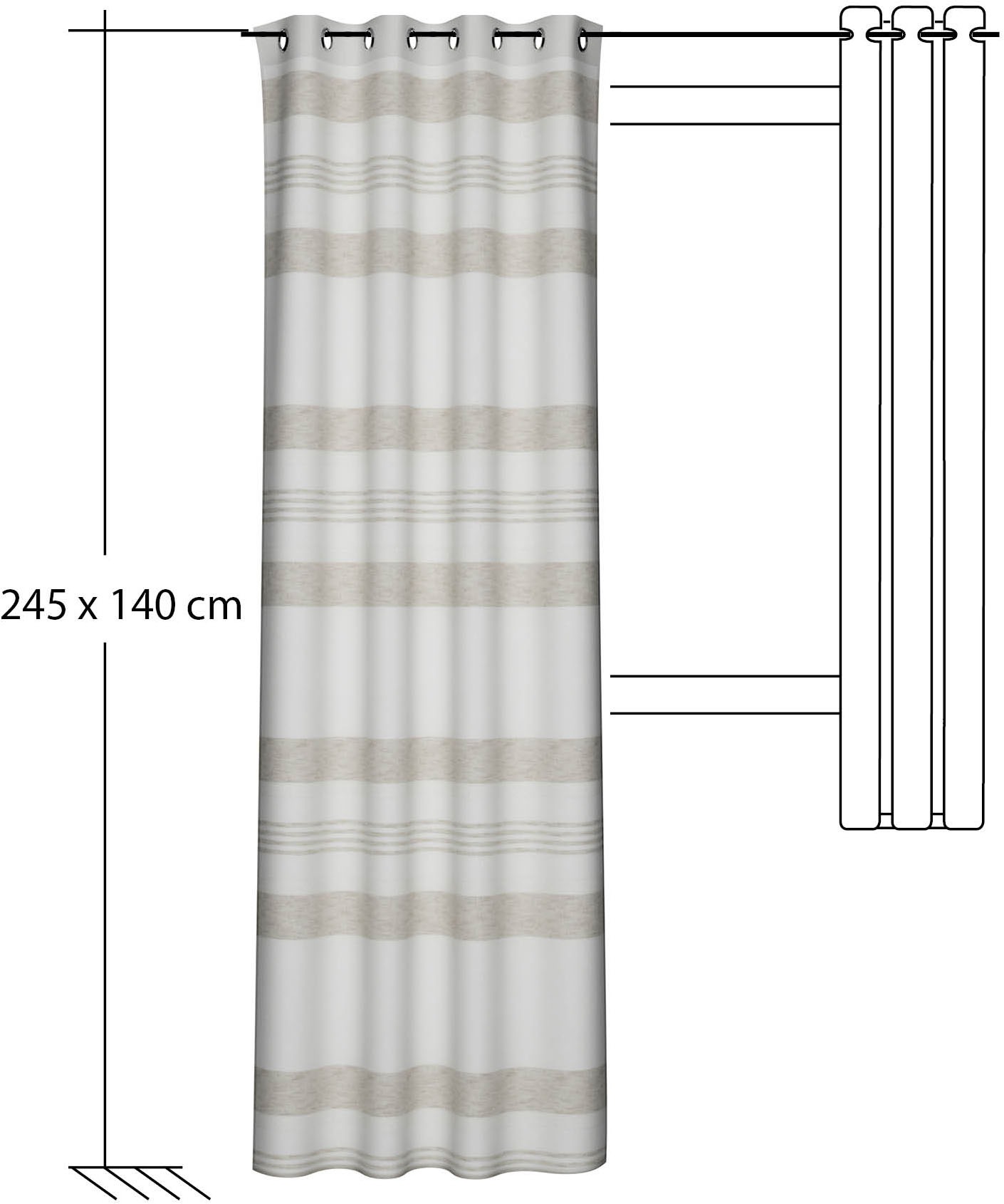 HOMING Vorhang »Kaia« Ösen 1 Stk. tlg. Fertigschal