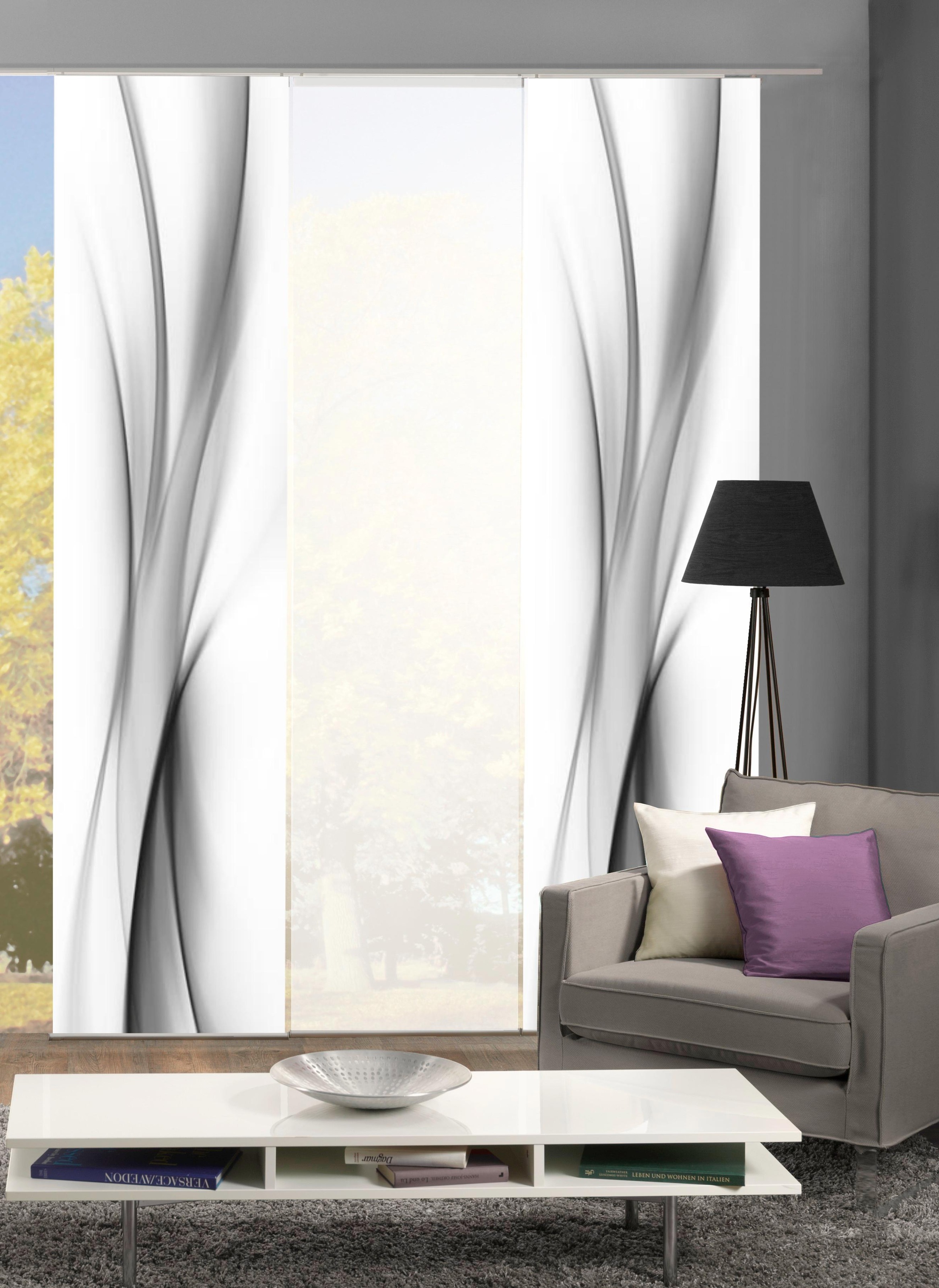 HOME WOHNIDEEN Schiebegardine "UFA" Klettband 3 Stk. tlg. HxB: 245x60, inkl günstig online kaufen