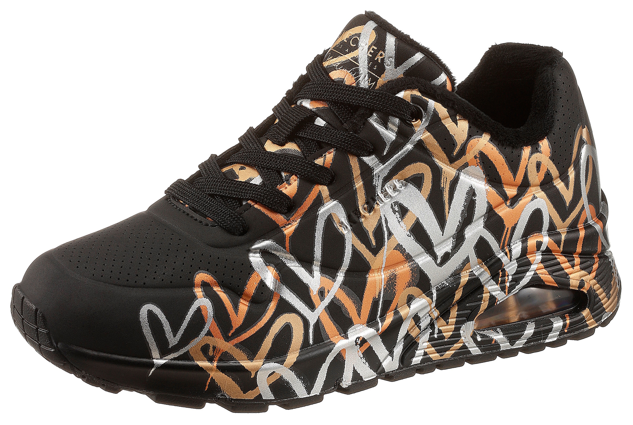 Skechers "UNO - METALLIC LOVE" Freizeitschuh, Halbschuh, Schnürschuh mit trendigen Metallic-Print