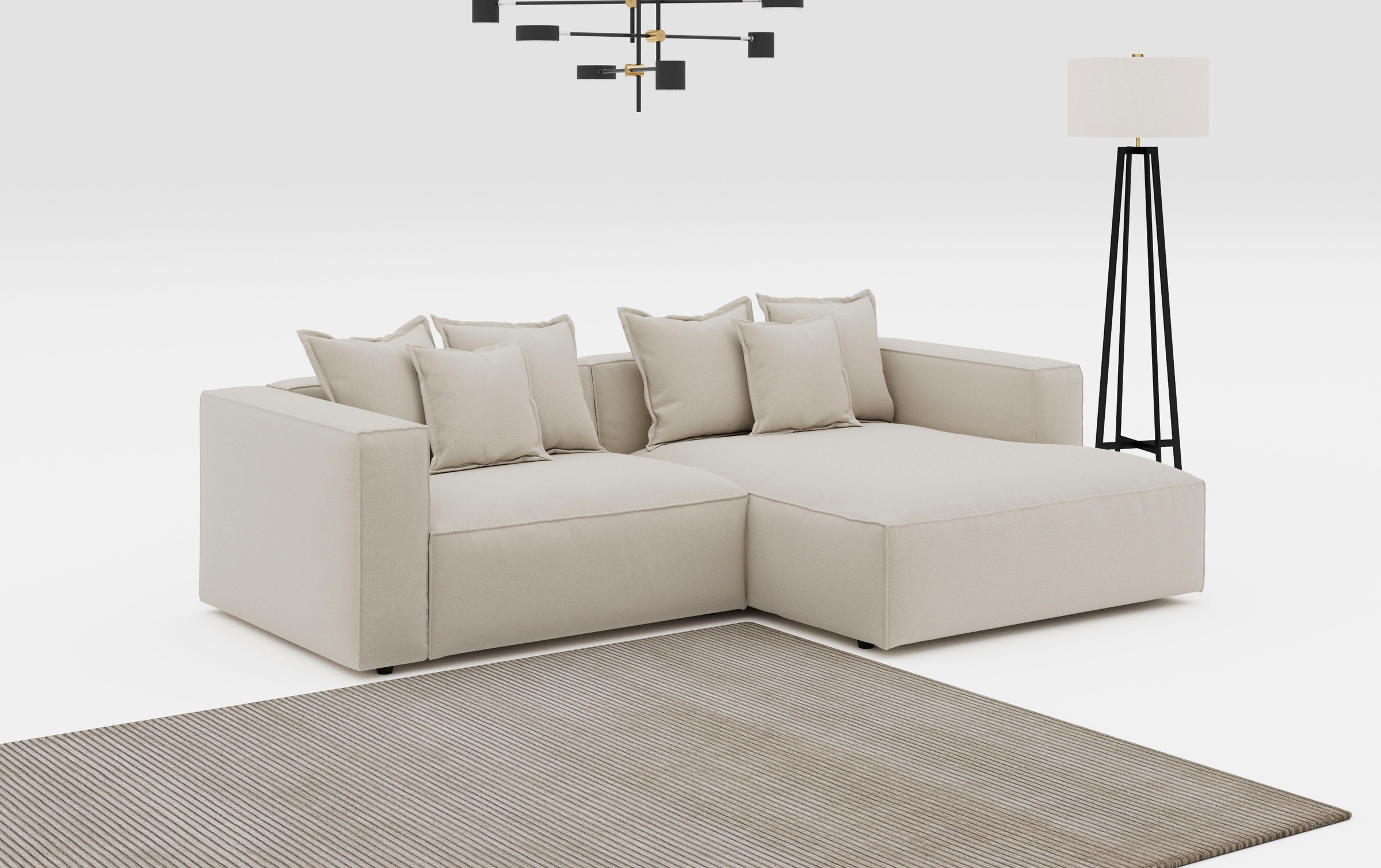 INOSIGN Ecksofa "Cowboy L-Form", mit 6 Kissen, kubisches Sofa günstig online kaufen