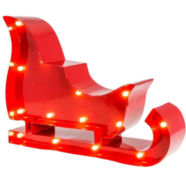 MARQUEE LIGHTS LED Dekolicht »Christmas Sled«, 14 flammig-flammig, Wandlampe ,Tischlampe Christmas Sled 14 festverbauten LEDs - 23x17 cm | BAUR