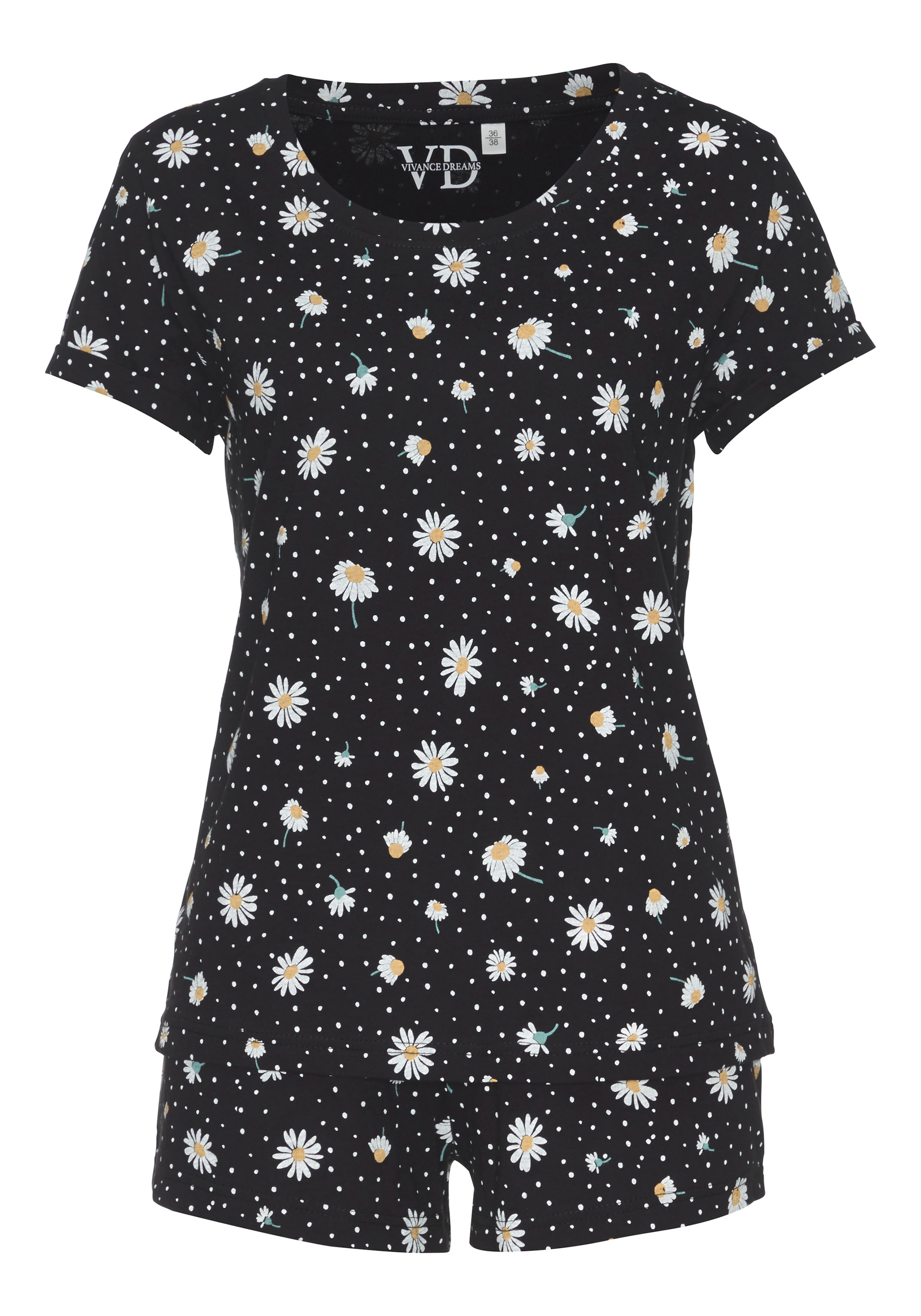 Vivance Dreams Shorty, (2 tlg.), mit Gänseblümchen-Druck