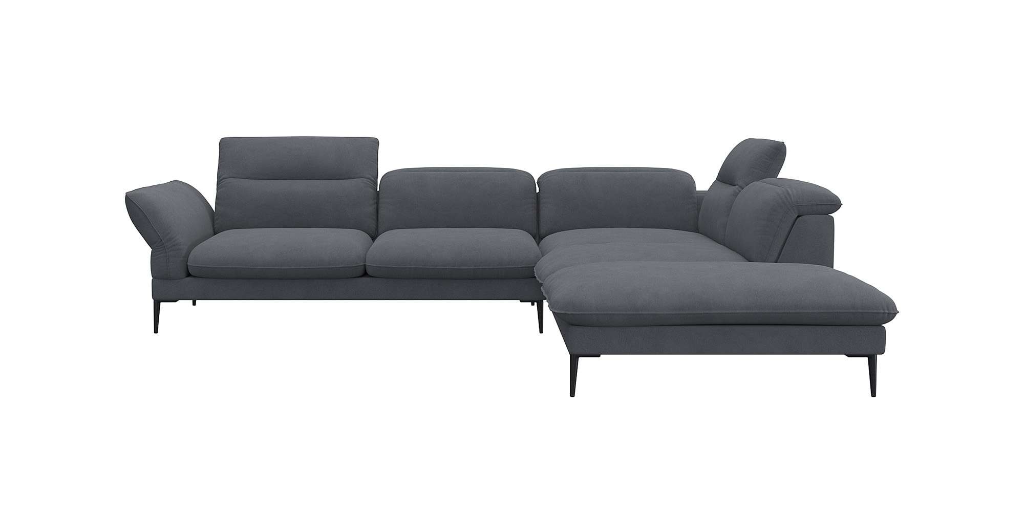 FLEXLUX Ecksofa »Salino, Funktionssofa mit Ottomane, Relaxsofa, Ecksofa«, Sofa mit Arm- und Kopfteil-Verstellungen, Kaltschaum & Stahl-Wellen