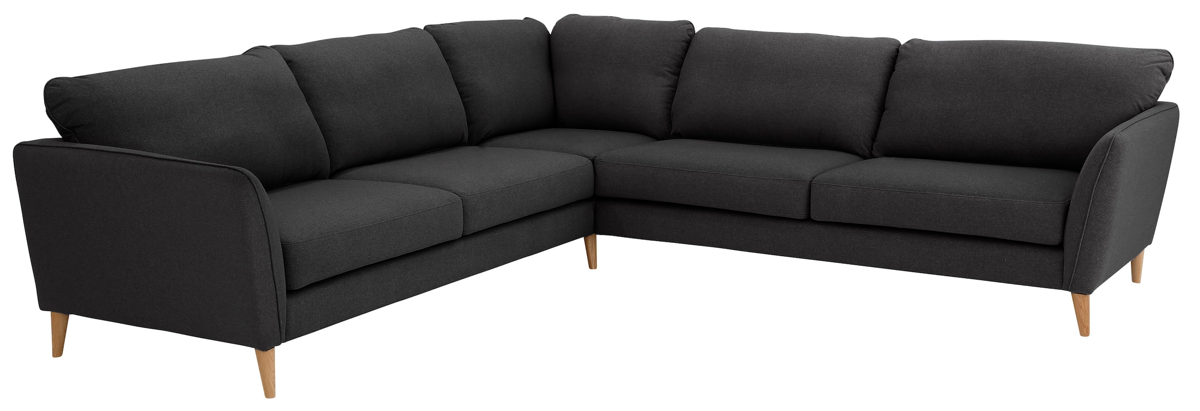 Home affaire Ecksofa »MARSEILLE 278/278 cm, L-Form,«, gleichschenklig, aus Eiche-Massivholz Beinen, verschiedene Bezüge