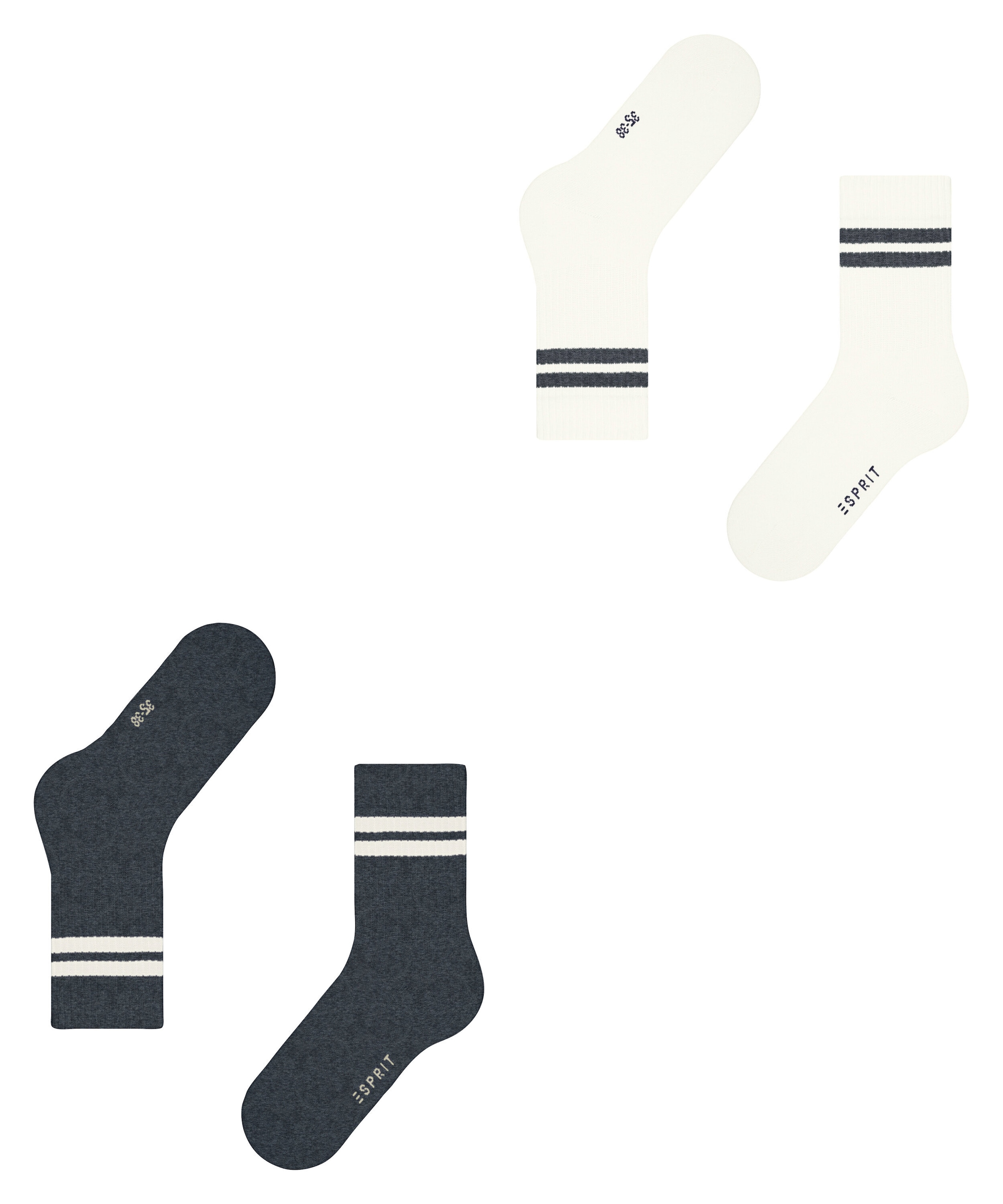 Esprit Tennissocken »Tennis Stripe« 2 Paar,  mit Kontraststreifen, sportliches Design, perfekte Passform