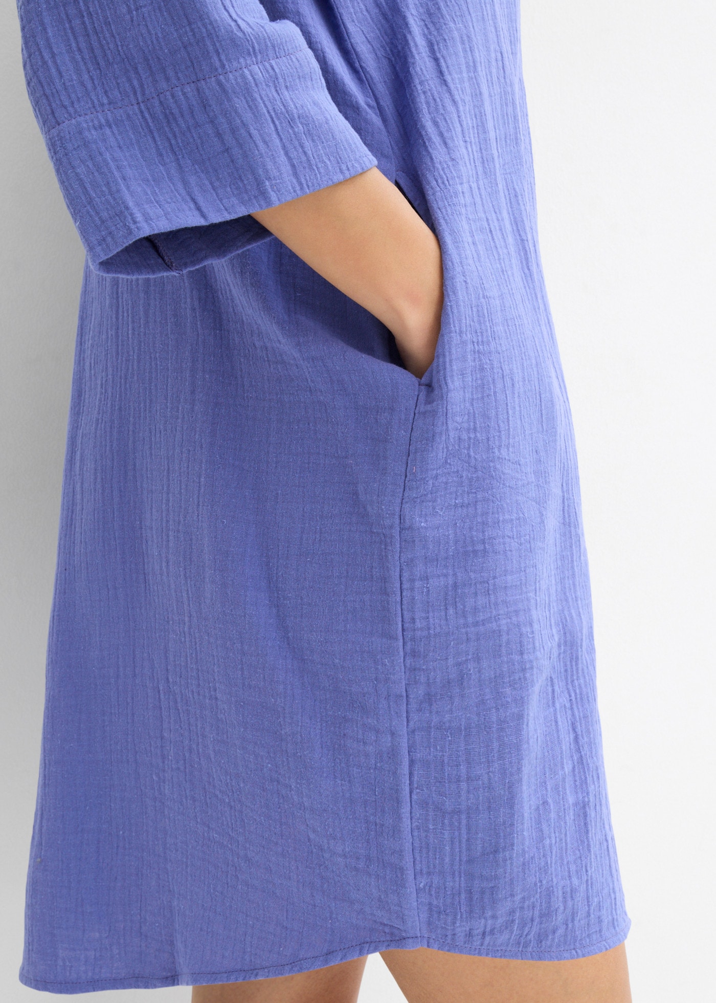 bonprix Blusenkleid aus Baumwoll-Musselin, lockerer Schnitt, leichtes Material