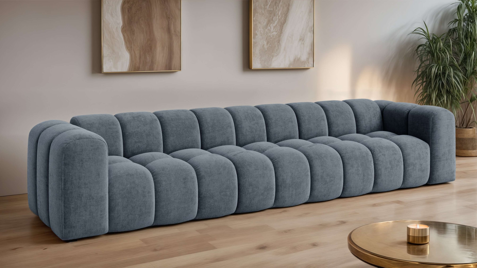 OTTO home Big-Sofa »XL KALLIE Design-Sofa mit Steppung, Bubble-Optik, Breite 340 cm« moderne Steppung, hoher Sitzkomfort und modernes Design