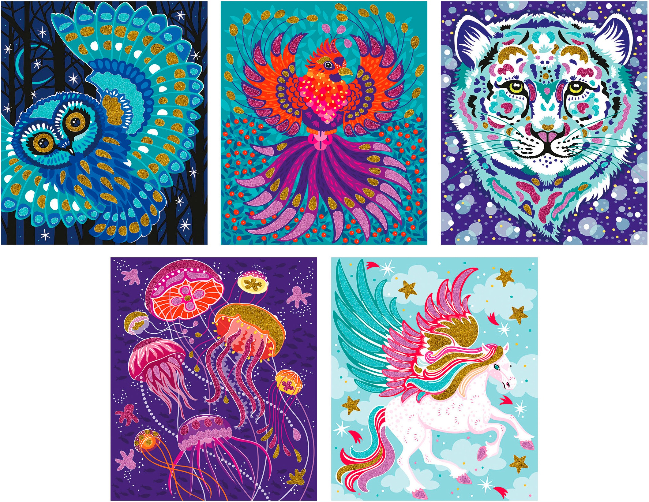 Janod Kreativset »Glitter und Sand - Glitzernde Tiere«