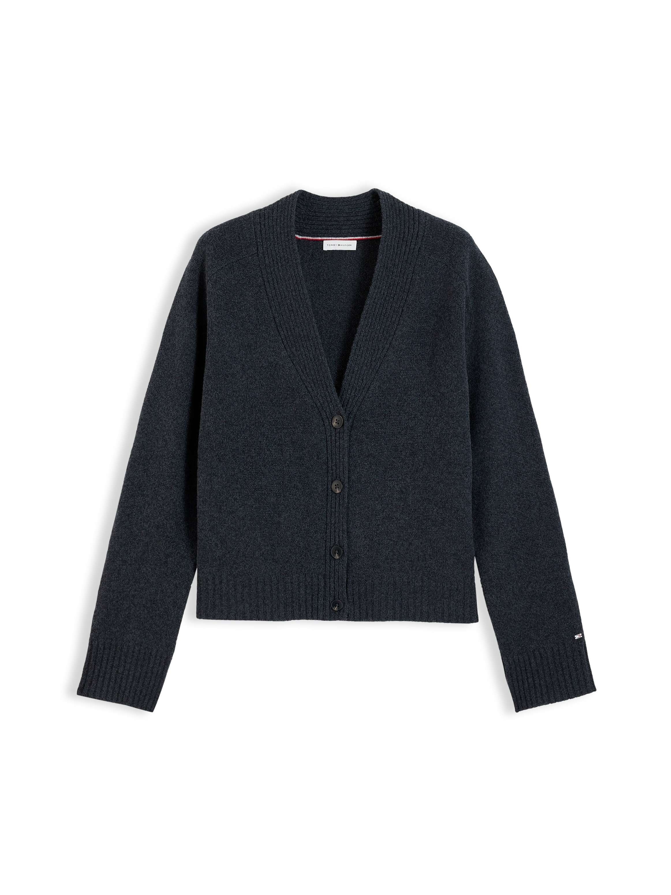 Tommy Hilfiger Strickjacke »CASHMERE BLEND V-NK CARDIGAN SWT« Wolle & Kaschmir, V-Ausschnitt