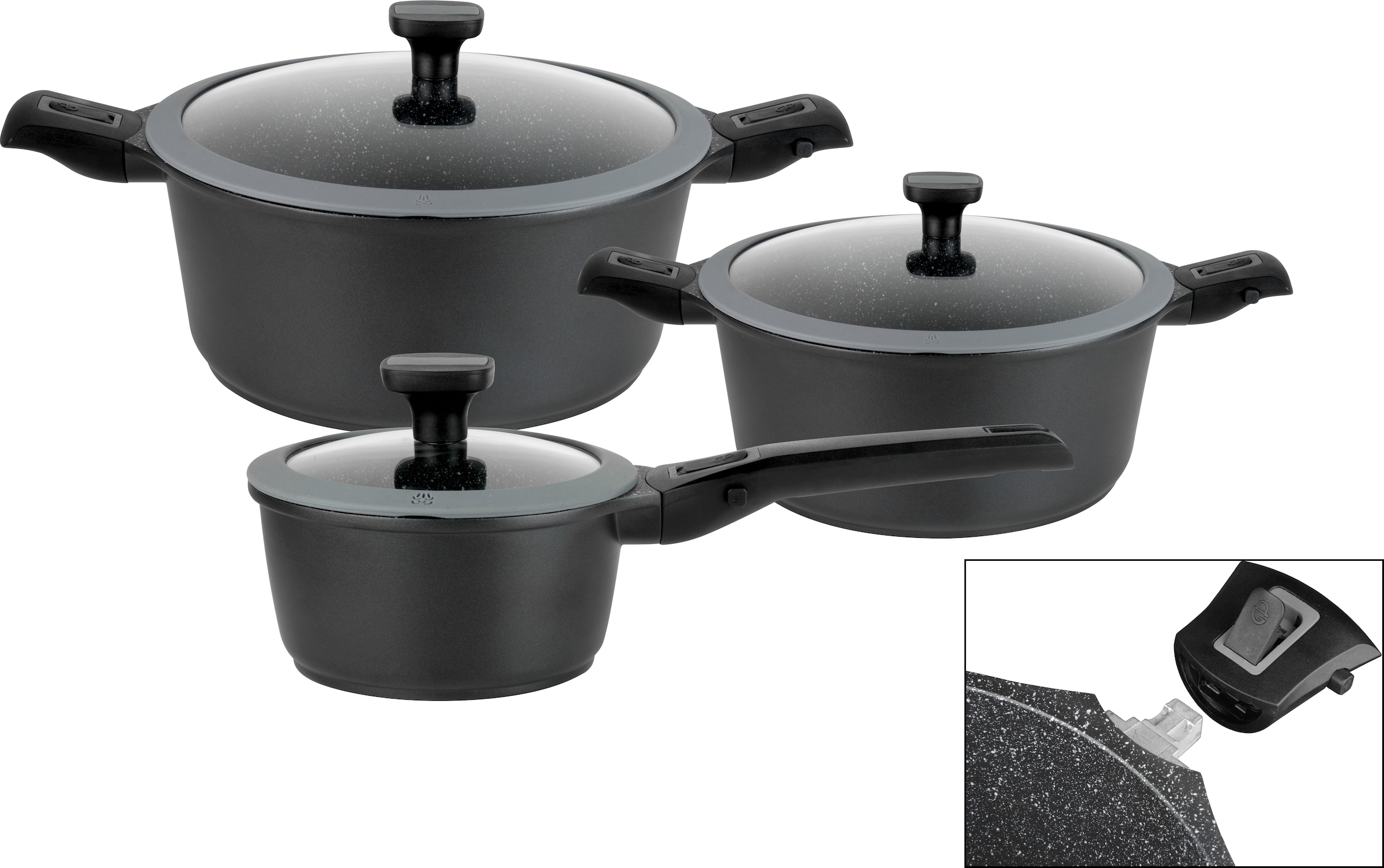 GSW Topf-Set "Easy Click" Set, 1x Kochtopf Ø 20 cm, 1x Kochtopf Ø 24 cm, 1x günstig online kaufen