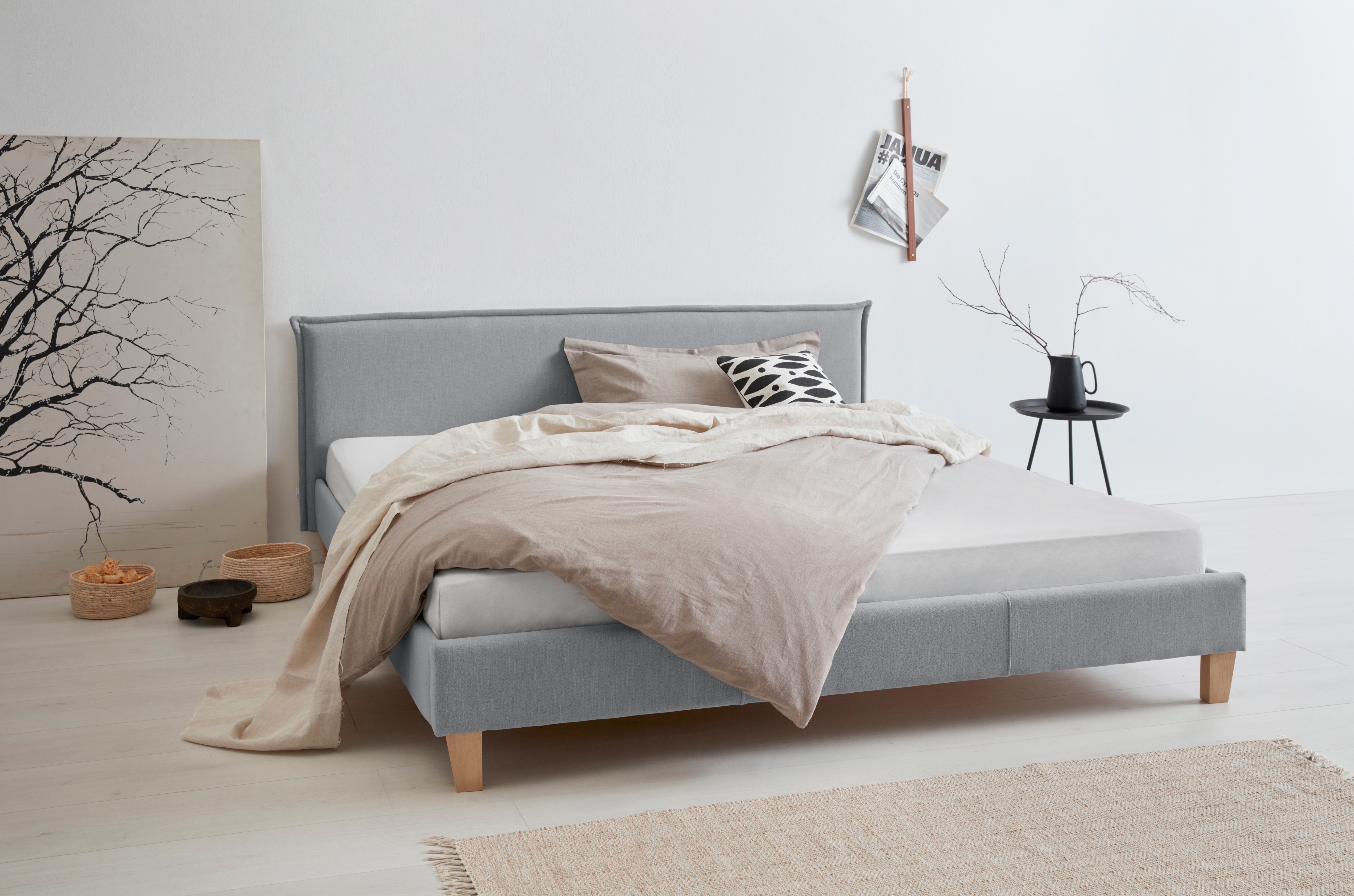 OTTO products "Heddi" in 5 Breiten: von 90cm-200cm, Biese am Kopfteil, Strukturstoff