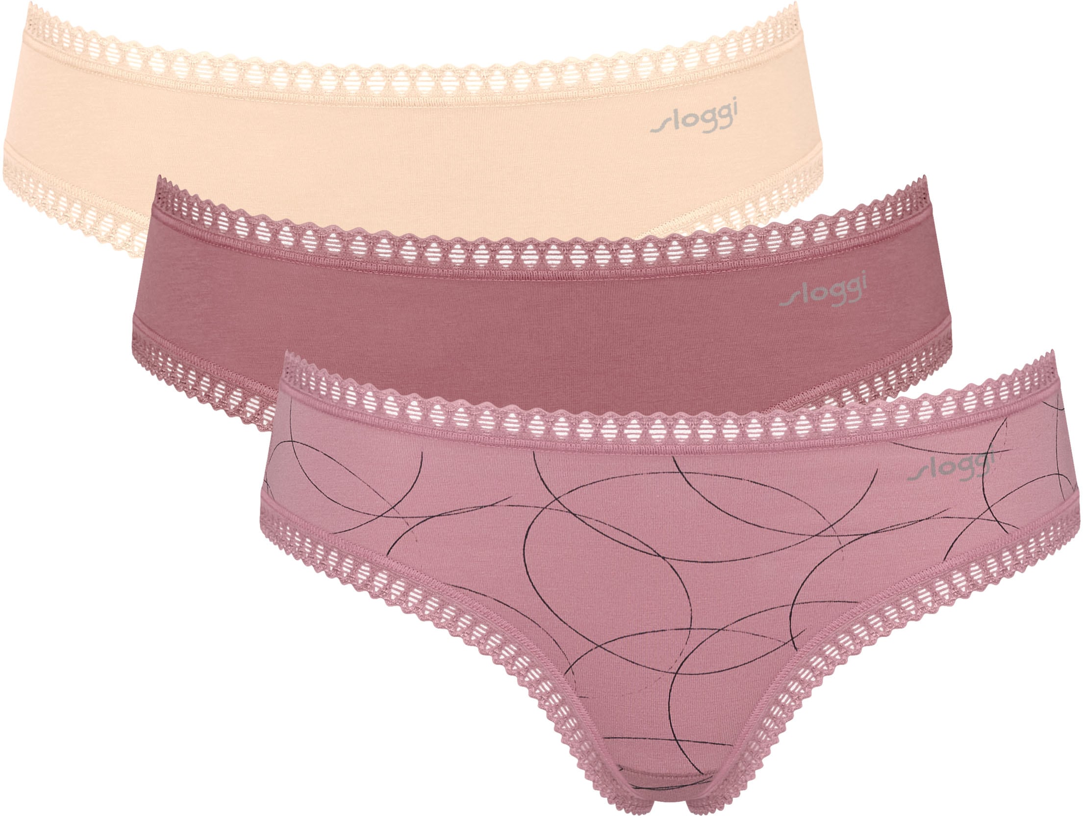 sloggi Hipster "GO Crush", (3er Pack), Spitze, elastisch, weich, Multipack, günstig online kaufen