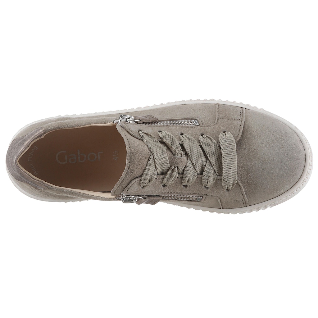 Gabor Plateausneaker, mit 3-cm-Plateausohle, Freizeitschuh, Halbschuh, Schnürschuh