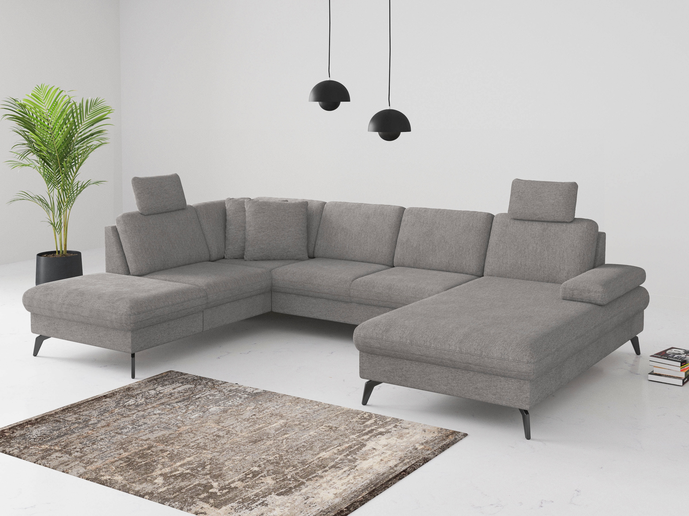 sit&more Wohnlandschaft »Morris Jubi U-Form«, inkl. Armteilfunktion und 1 Zierkissen, wahlweise mit Bettfunktion