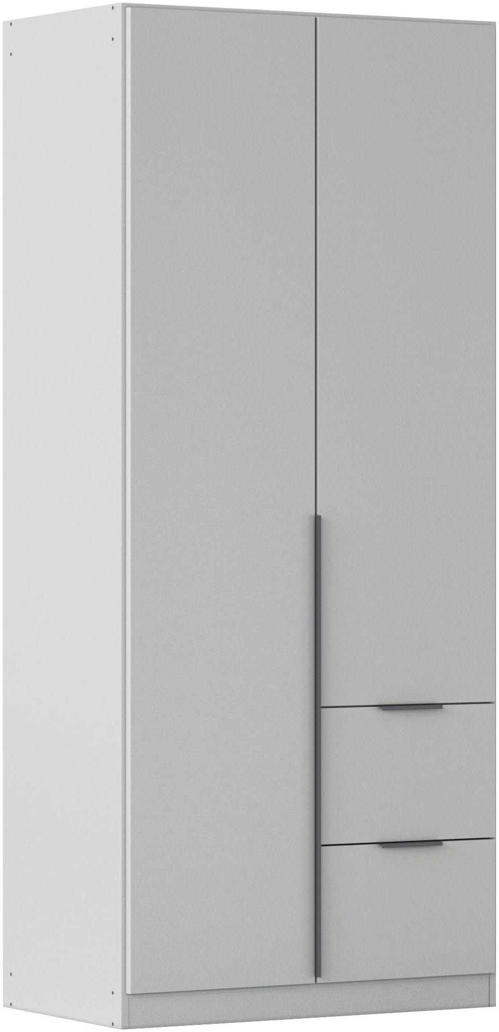 OTTO home Drehtürenschrank "Kleiderschrank Schrank Garderobe AGORDO mit Dekor- oder Hochglanzfront" in zwei Griff-Farben, Breite 91 cm, mit Außenschubkästen, Serie in 7 Breiten und 2 Höhen MADE IN GERMANY