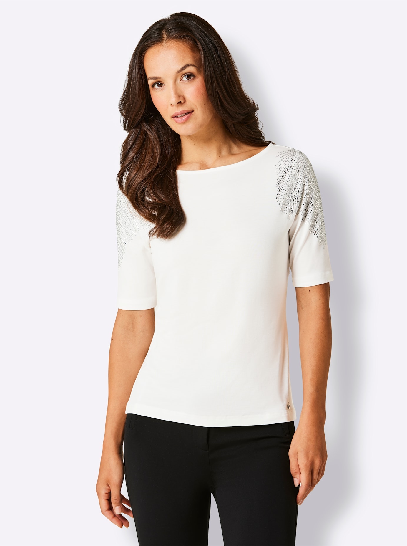 CREATION L PREMIUM Kurzarmshirt »Lyocell-Baumwoll-Shirt«, (1 tlg.)